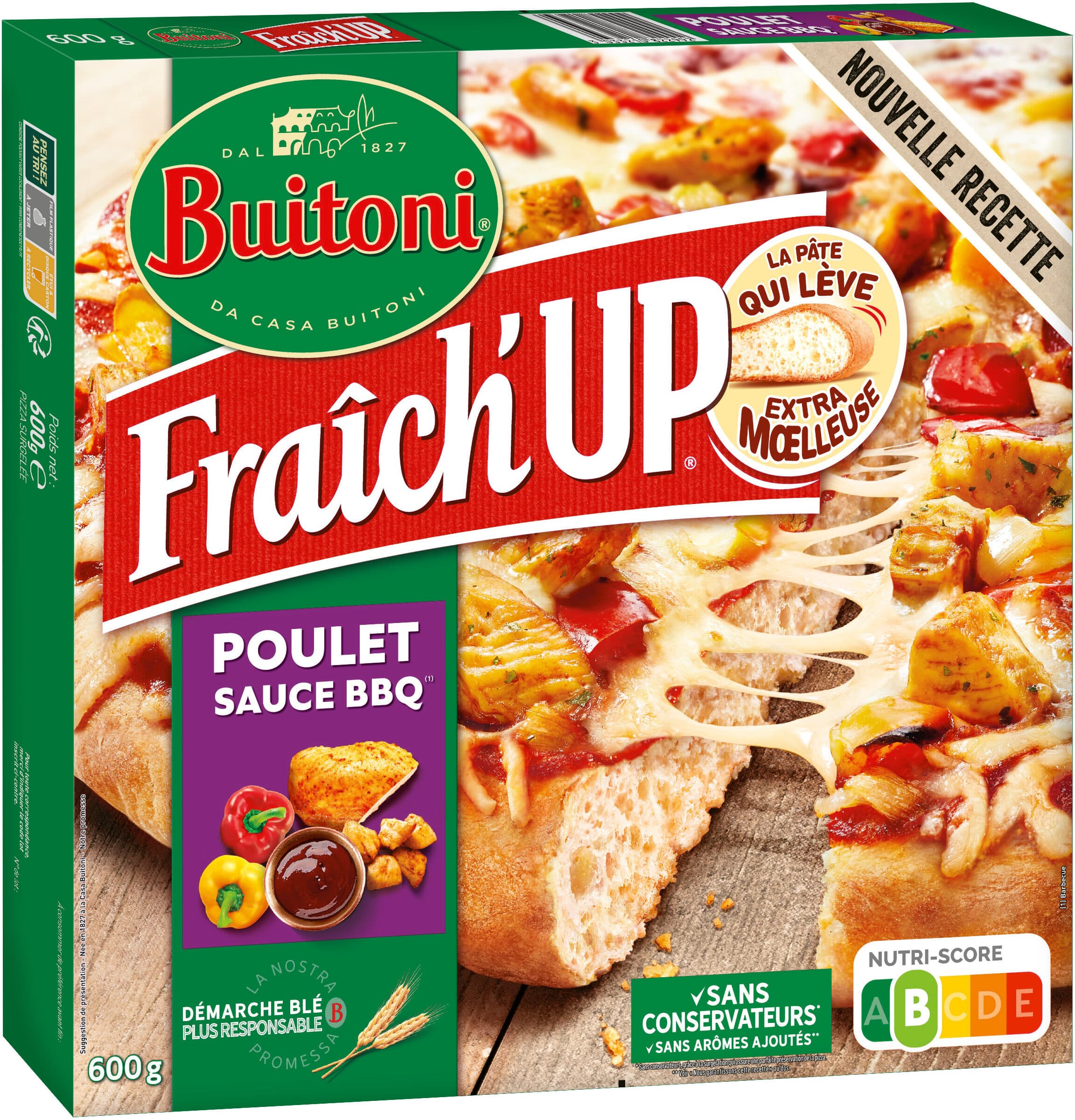 Buitoni BUITONI FRAICH'UP Pizza Surgelée Poulet Barbecue 600g packshot