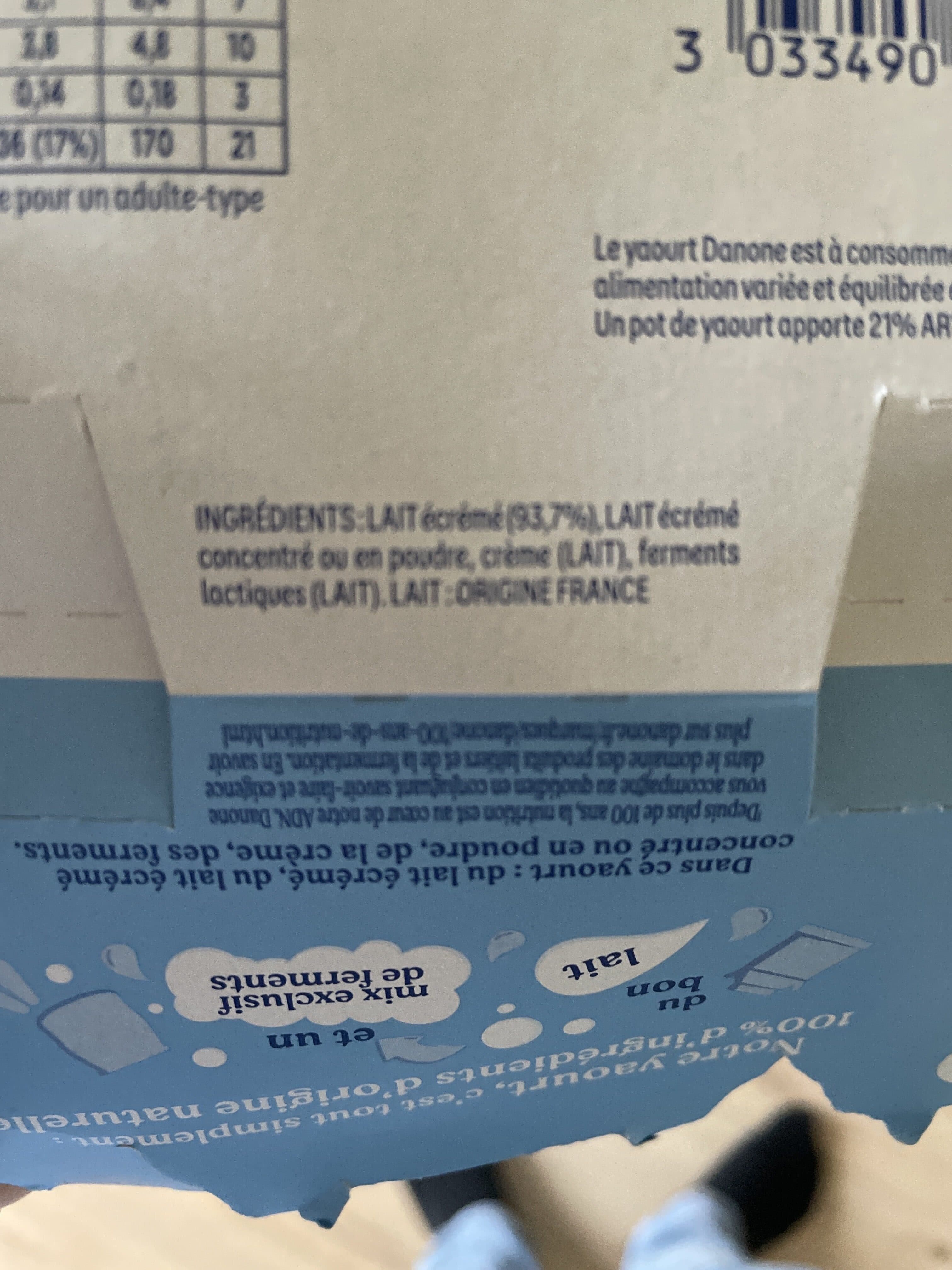 Danone Yaourt le nature packshot