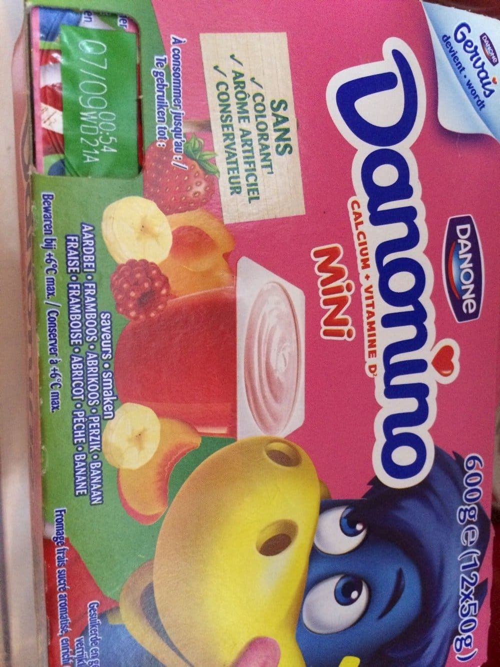 Danone Gervais Au Fruits, Pack De 2 Fois 6 Pots De 50 Grammes, Marque Danone packshot
