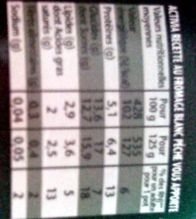 Activia Activia Recette au Fromage Blanc (2,9 % MG) Pêche packshot