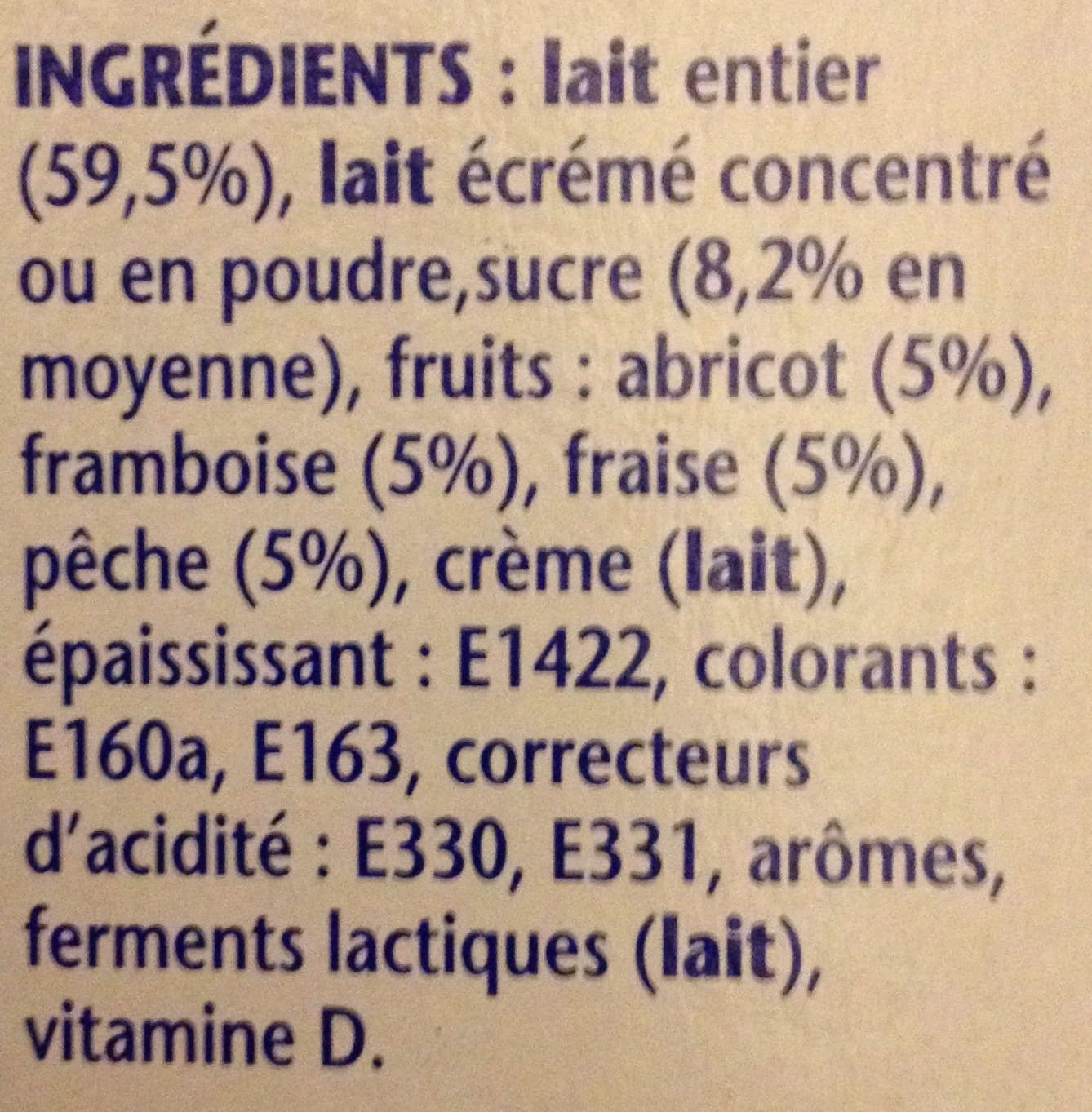 Danone Velouté Fruix (Fraise, Framboise, Pêche, Abricot) Prix Choc packshot