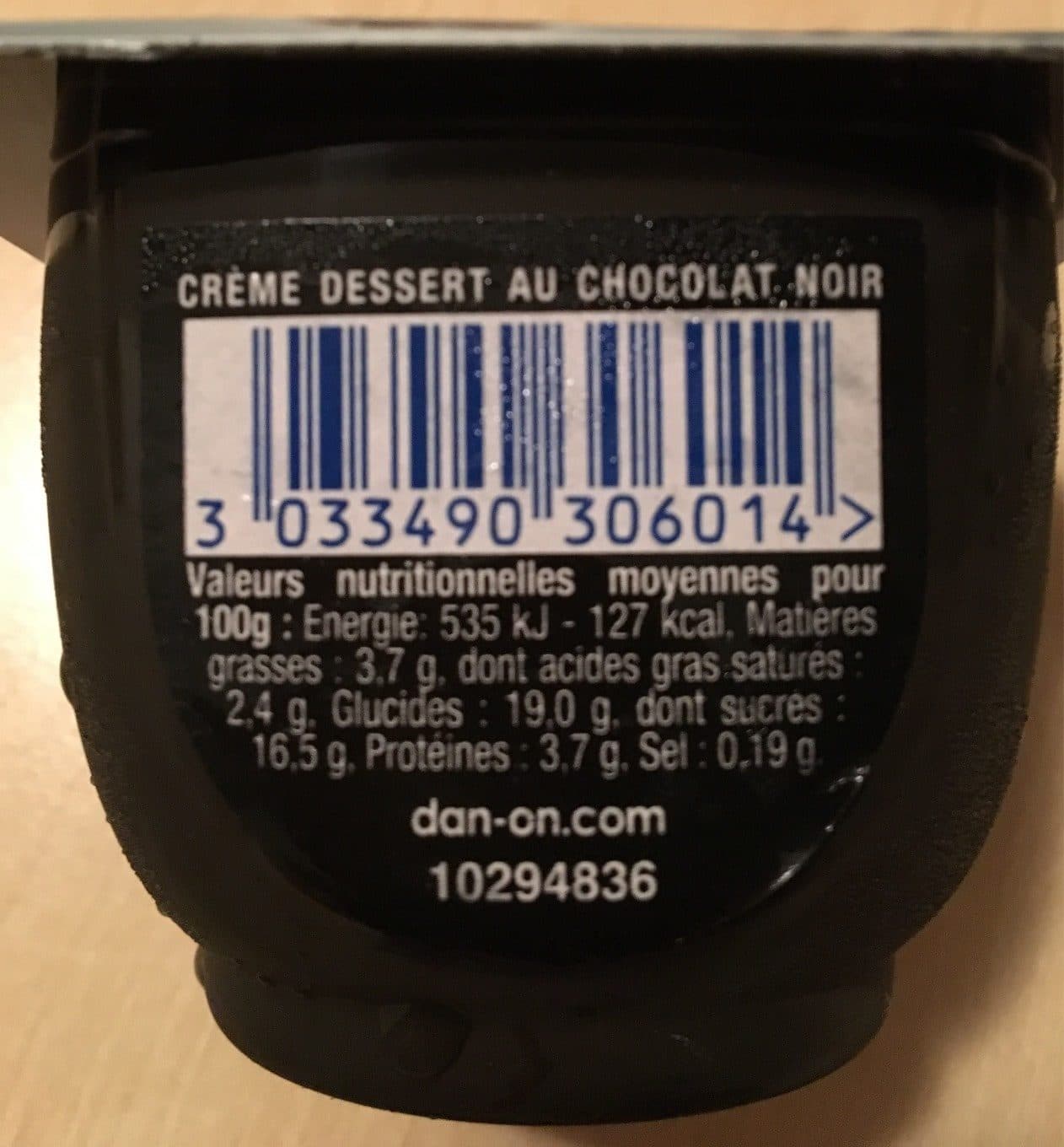 Danette Danette noir extra packshot