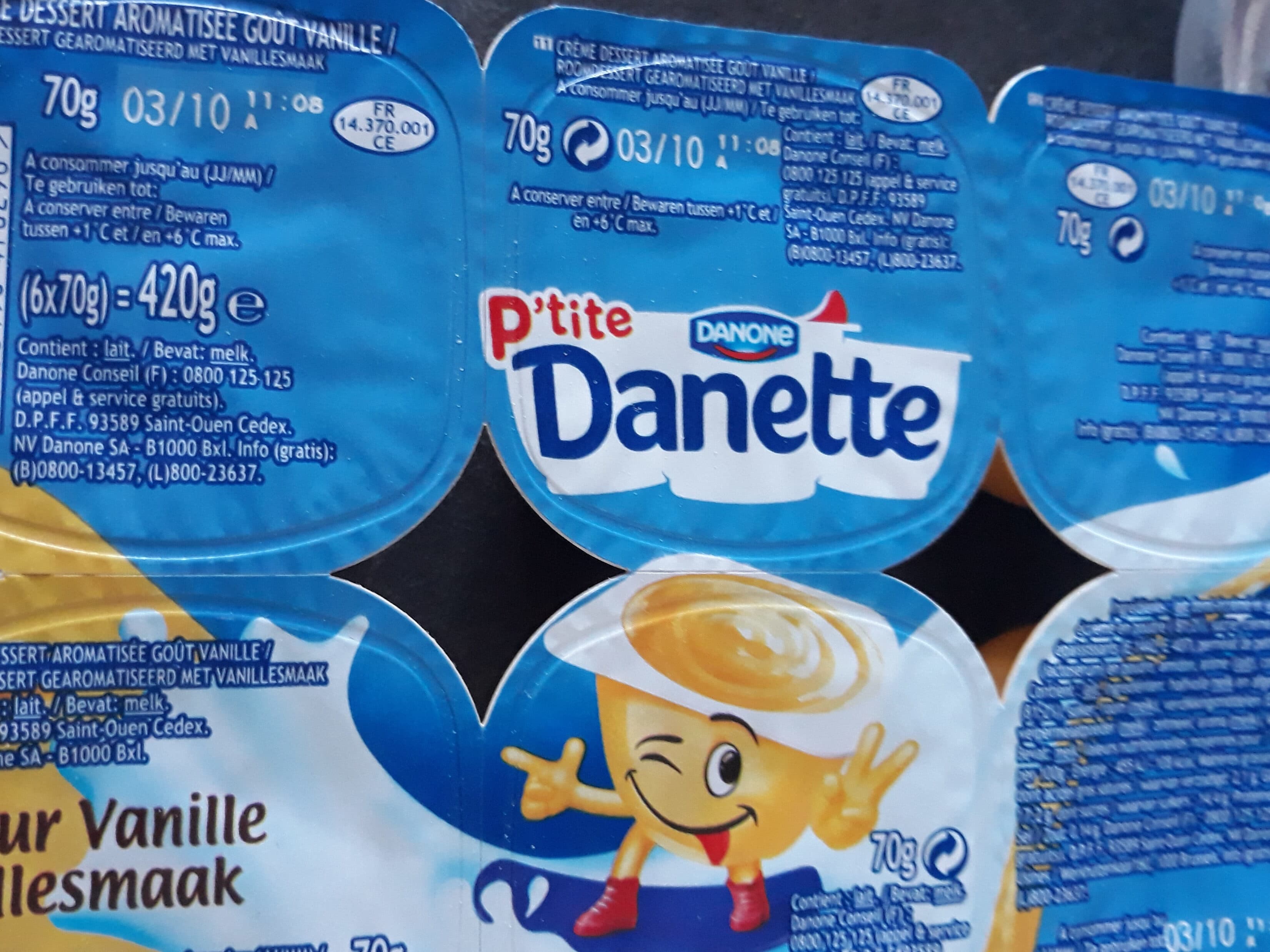 Danette Petite danette vanille, 6x70g packshot