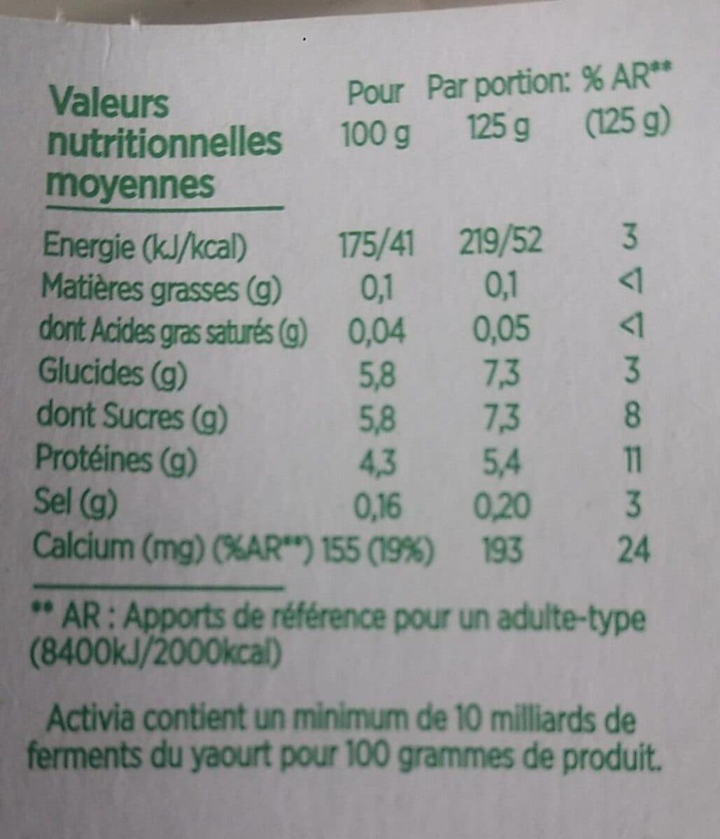 Activia Activia bifidus nature 0% de mg 125 g x 8 packshot