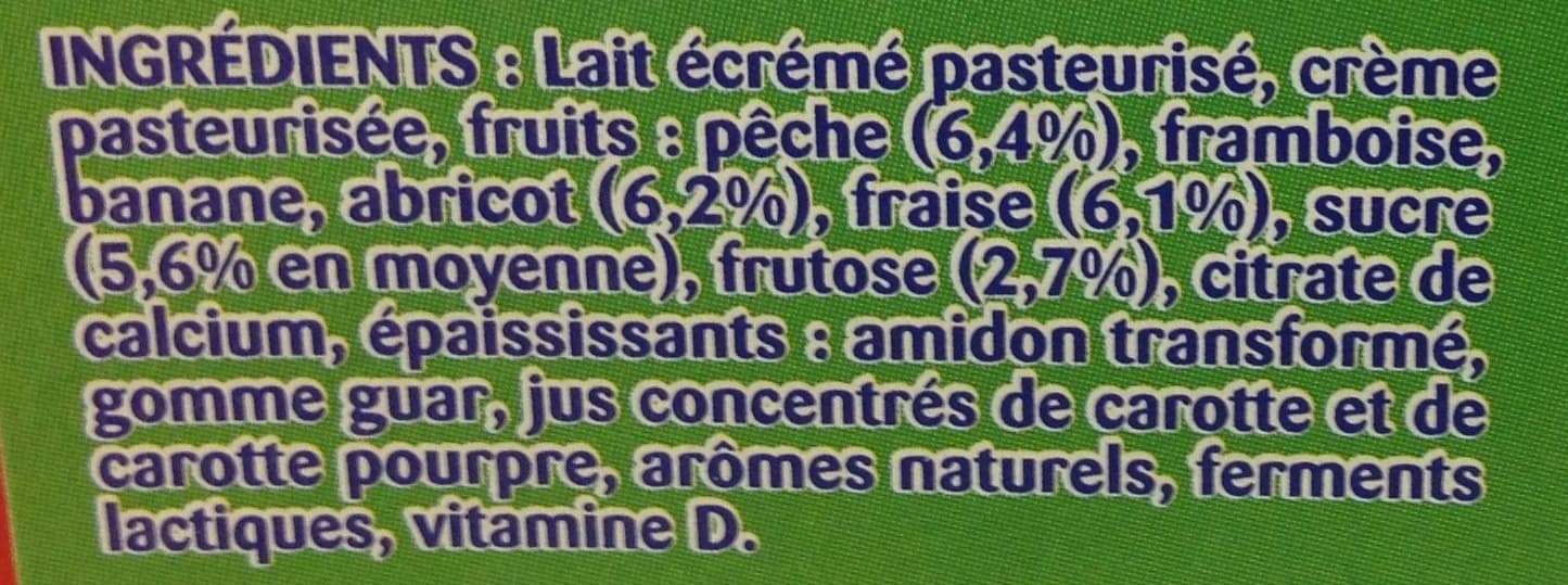 Danone Gervais (Fraise, Framboise, Abricot, Pêche, Banane) - (2 % MG) 18 Pots packshot