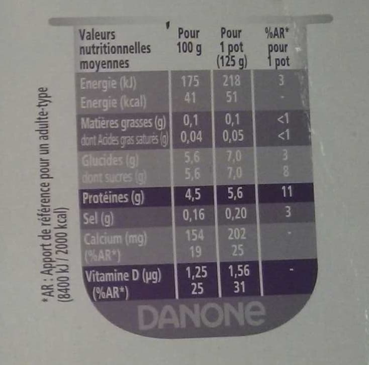 Danone Taillefine Le Brassé (0 % MG) 8 Pots packshot