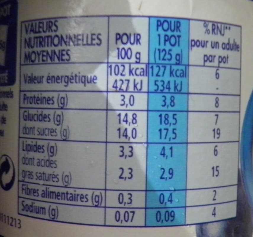 Danone Recette crémeuse Myrtille packshot