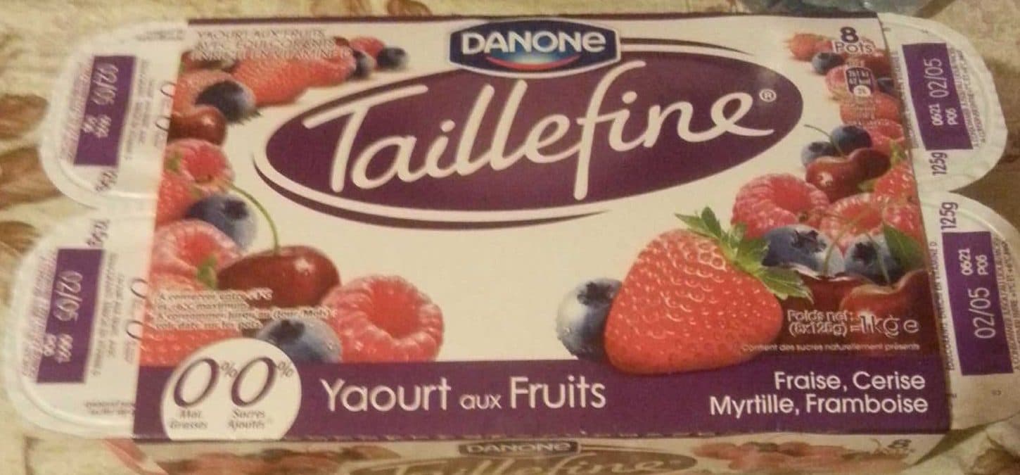 Danone Taillefine (0 % MG) Fruits rouges panachés 8 Pots packshot