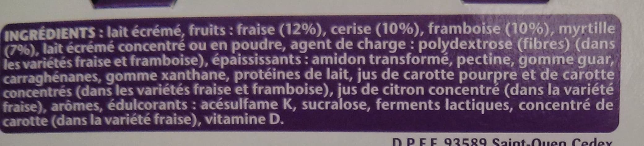 Danone Taillefine (0 % MG) Fruits rouges panachés 8 Pots packshot
