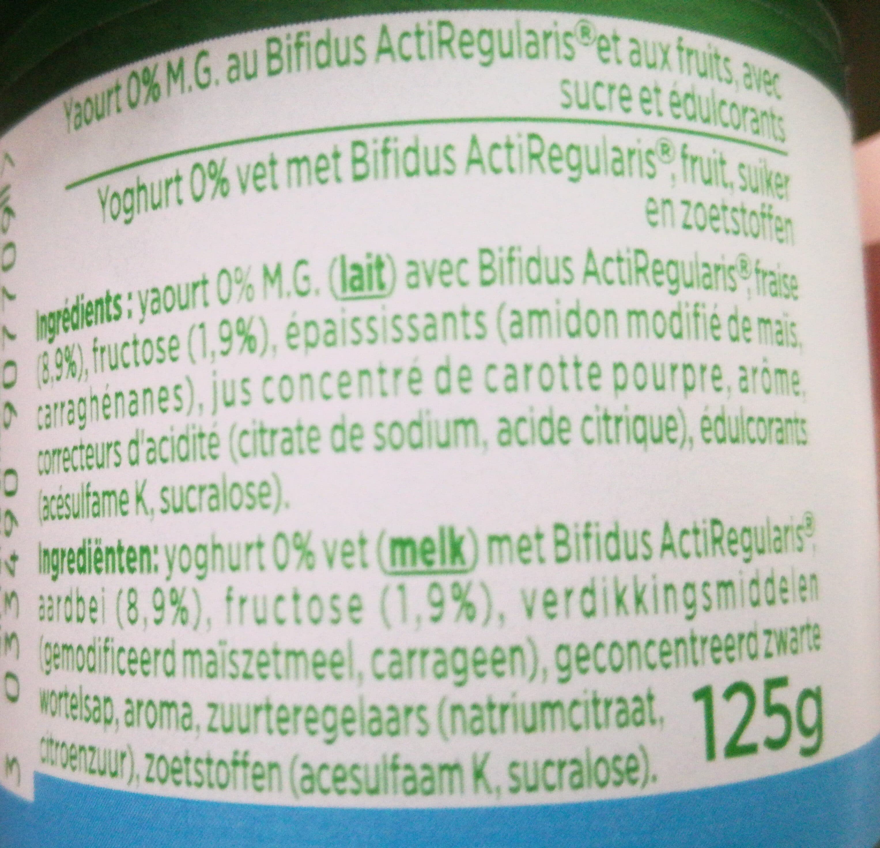 Activia Activia 0% fraise packshot