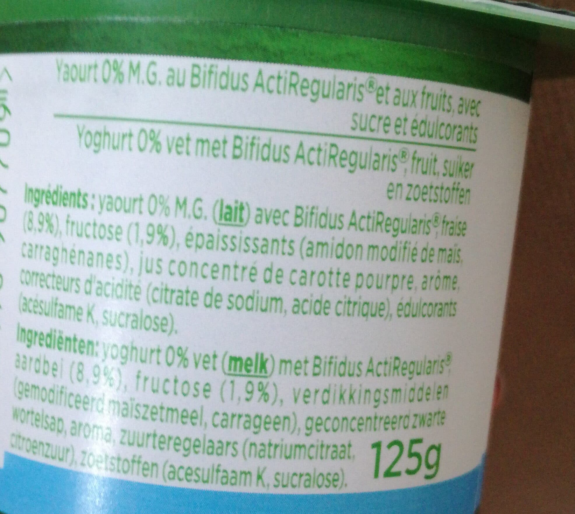 Activia Activia 0% fraise packshot