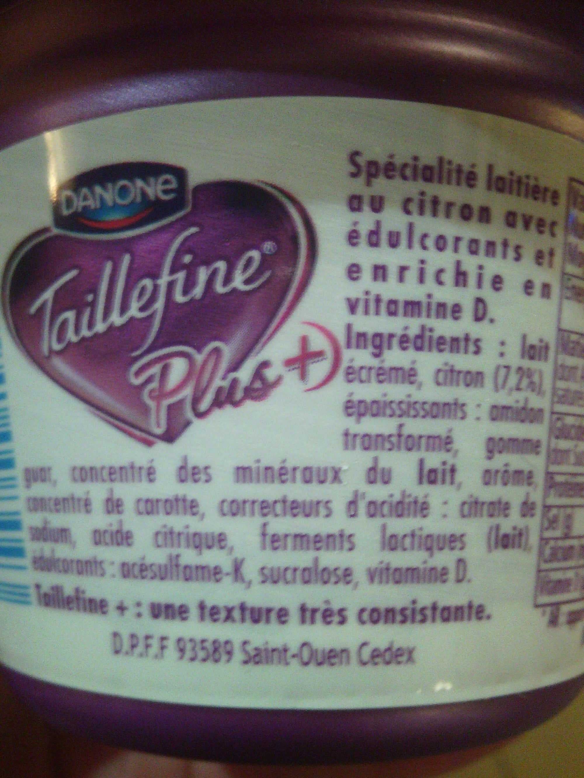 Danone Taillefine Plus Citron (0 % MG) packshot