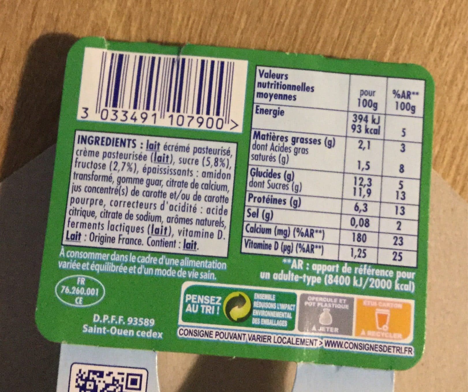 Danone Danonino Fromage blanc saveurs aux fruits les 18 pots de 50 g packshot