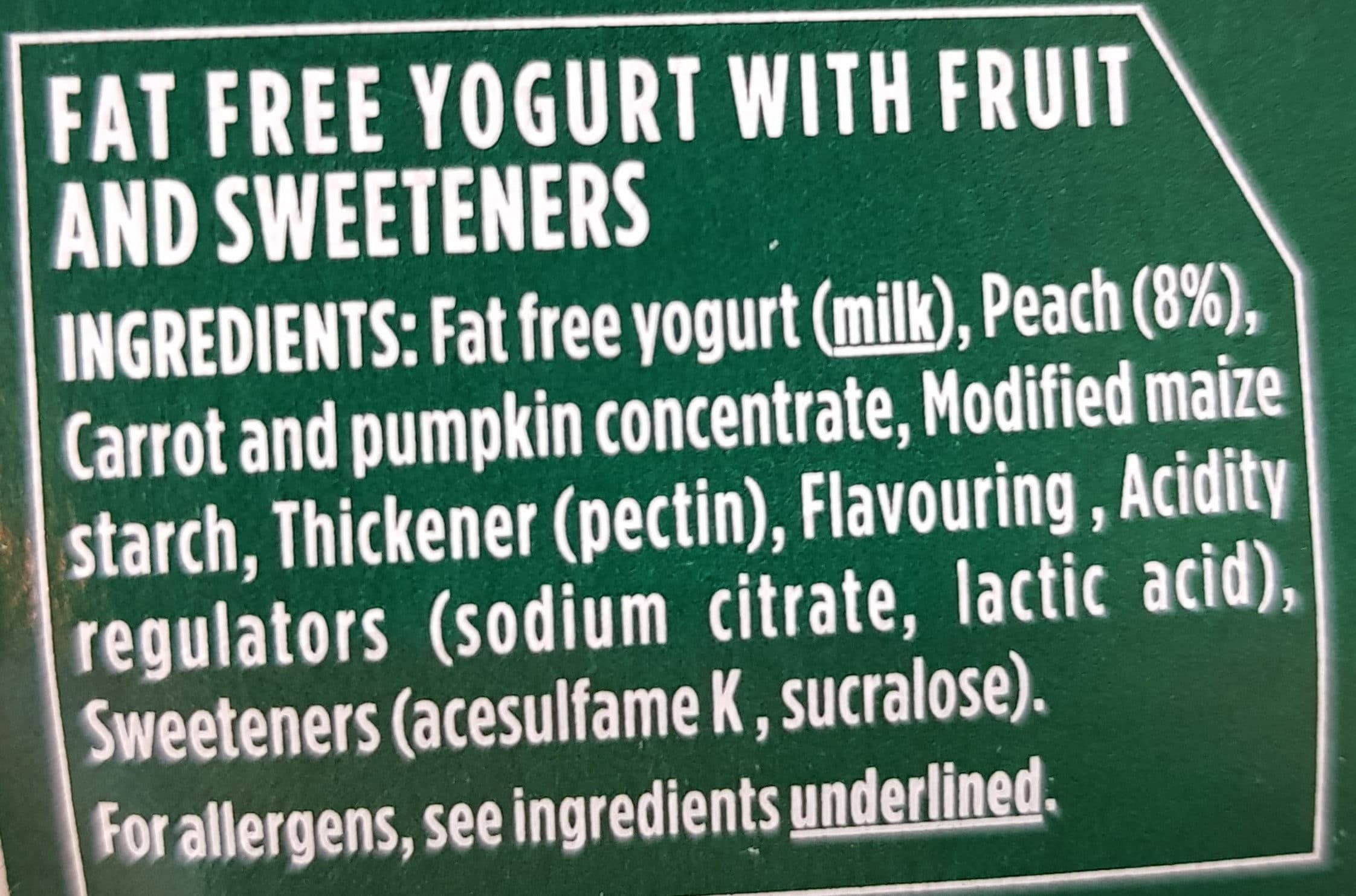 Activia Activia 0% Fat Peach Yogurt packshot