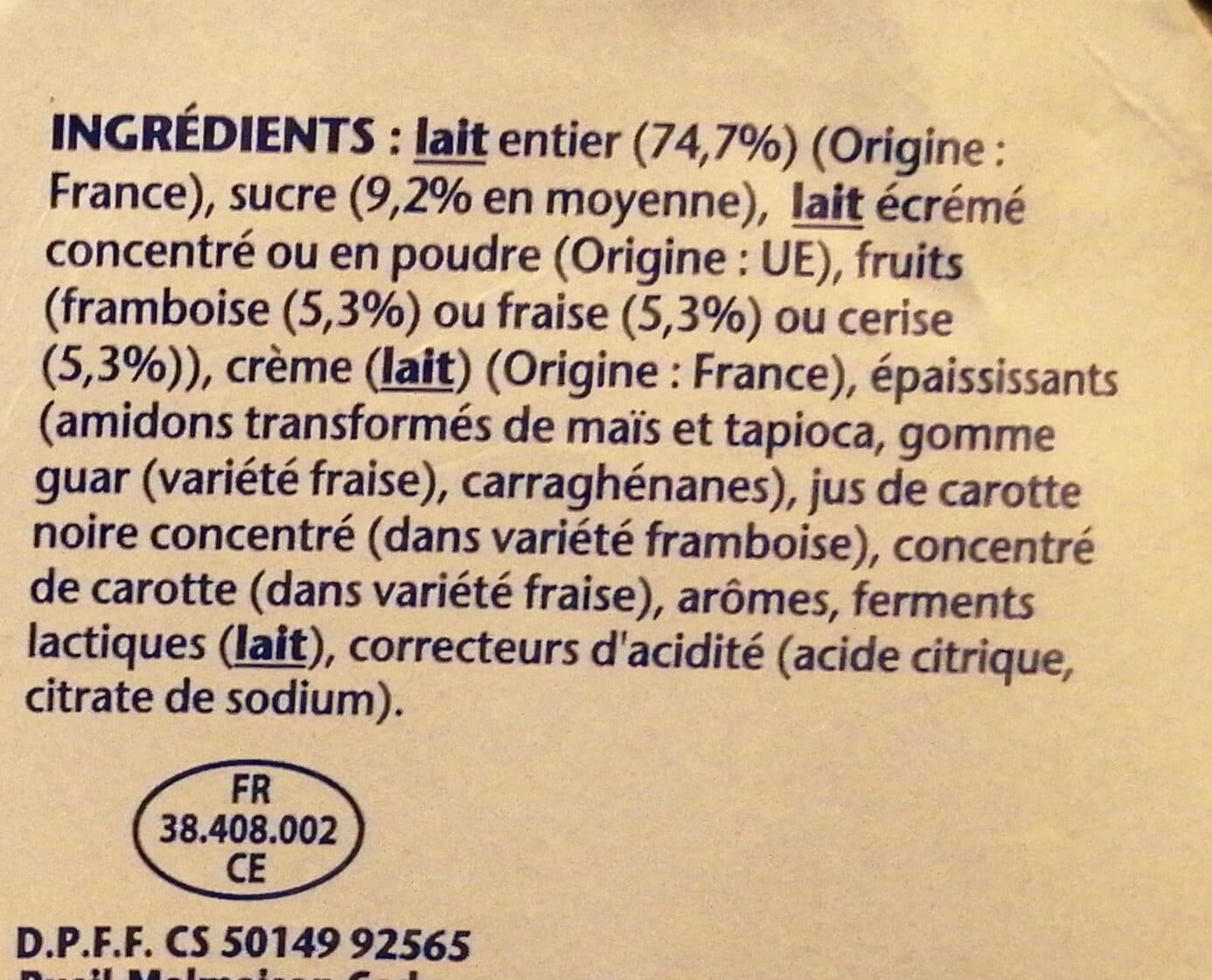 Danone Recette cremeuse aux fruits panache fruits rouges 125 g x 8 packshot