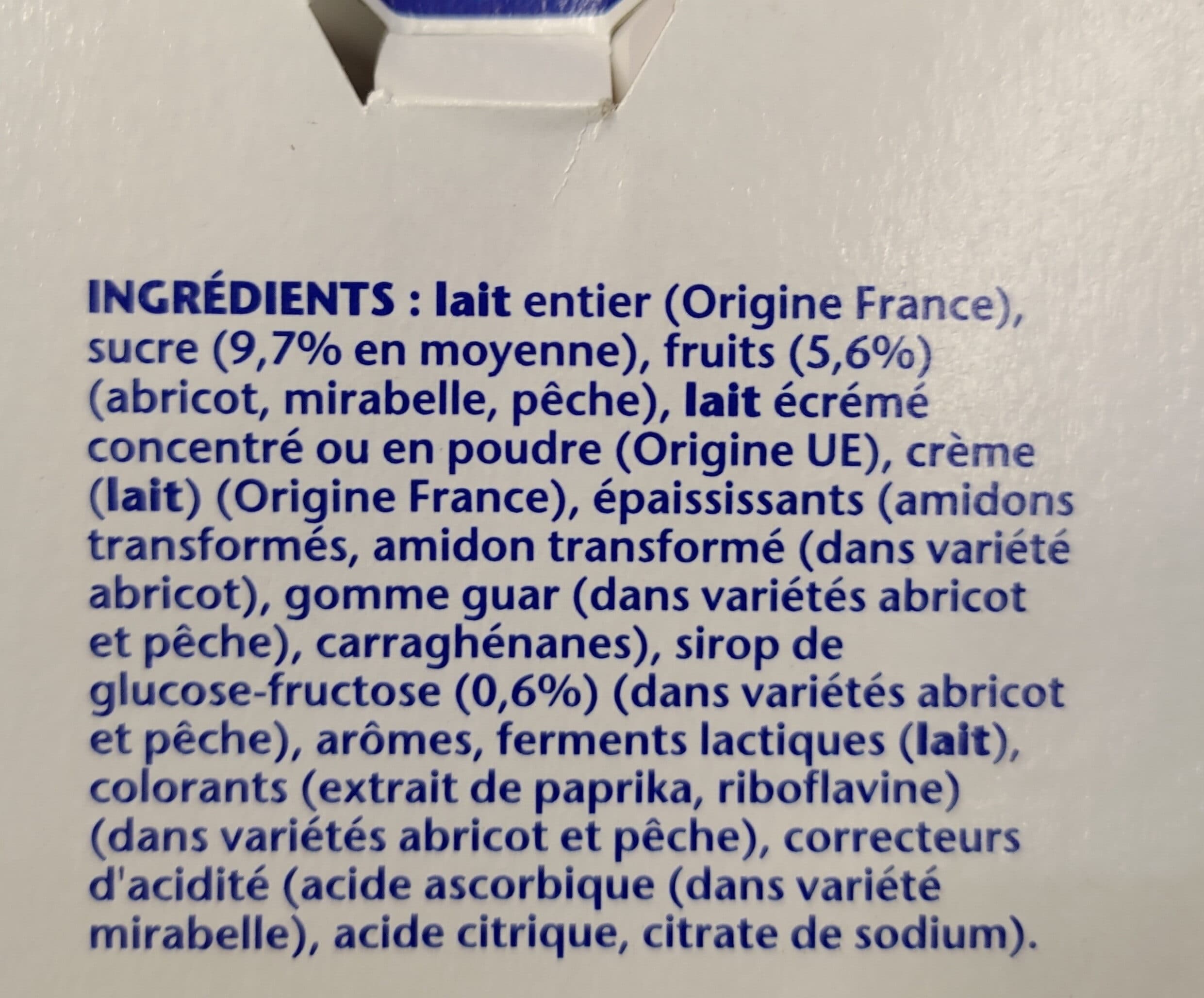 Danone Recette Crémeuse, Mirabelle-Pêche-Abricot packshot