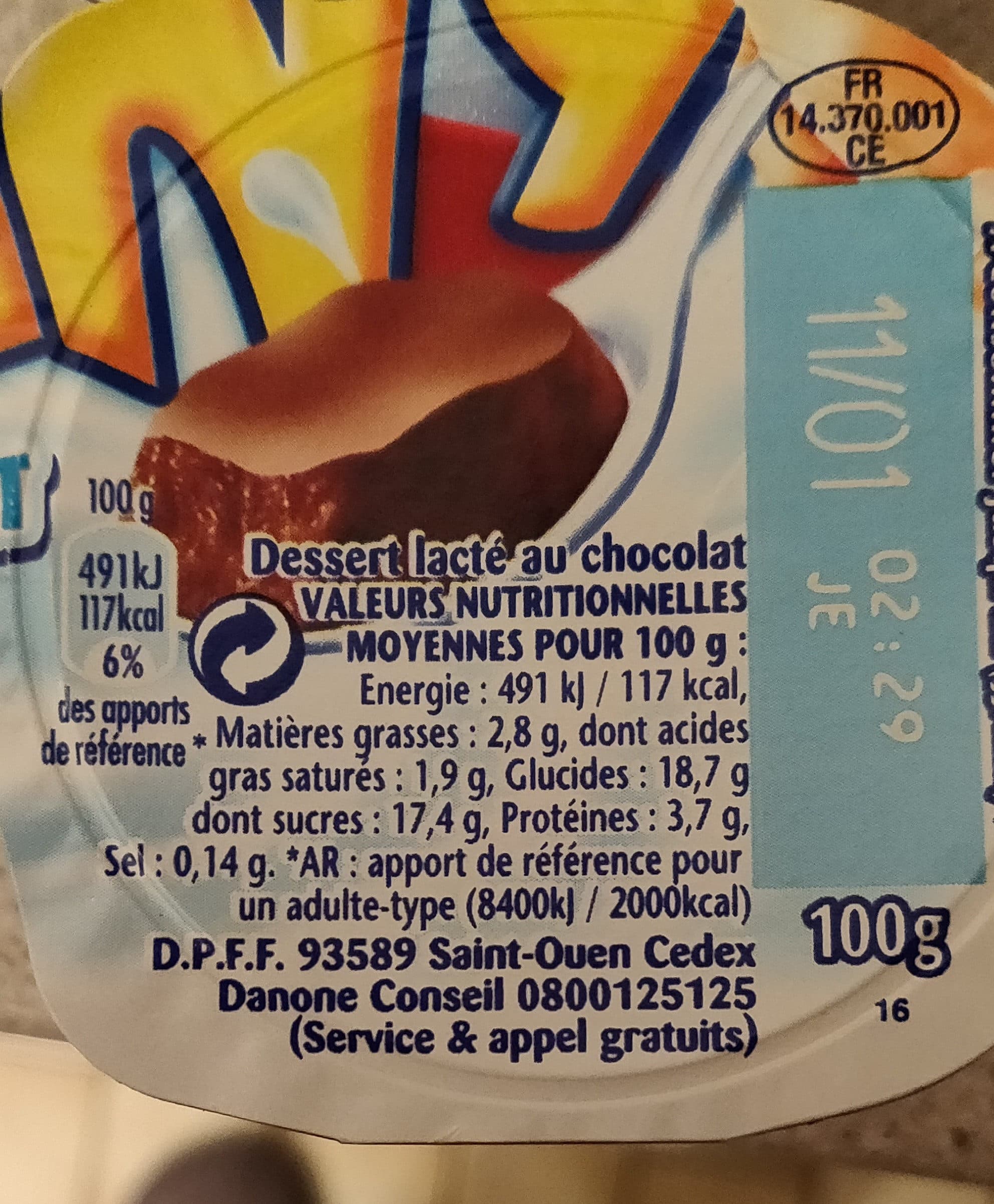 Danone Dany chocolat 100 g x 4 packshot