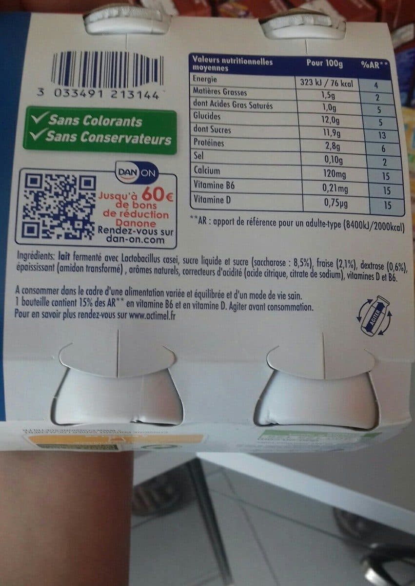 Actimel Actimel goût fraise packshot
