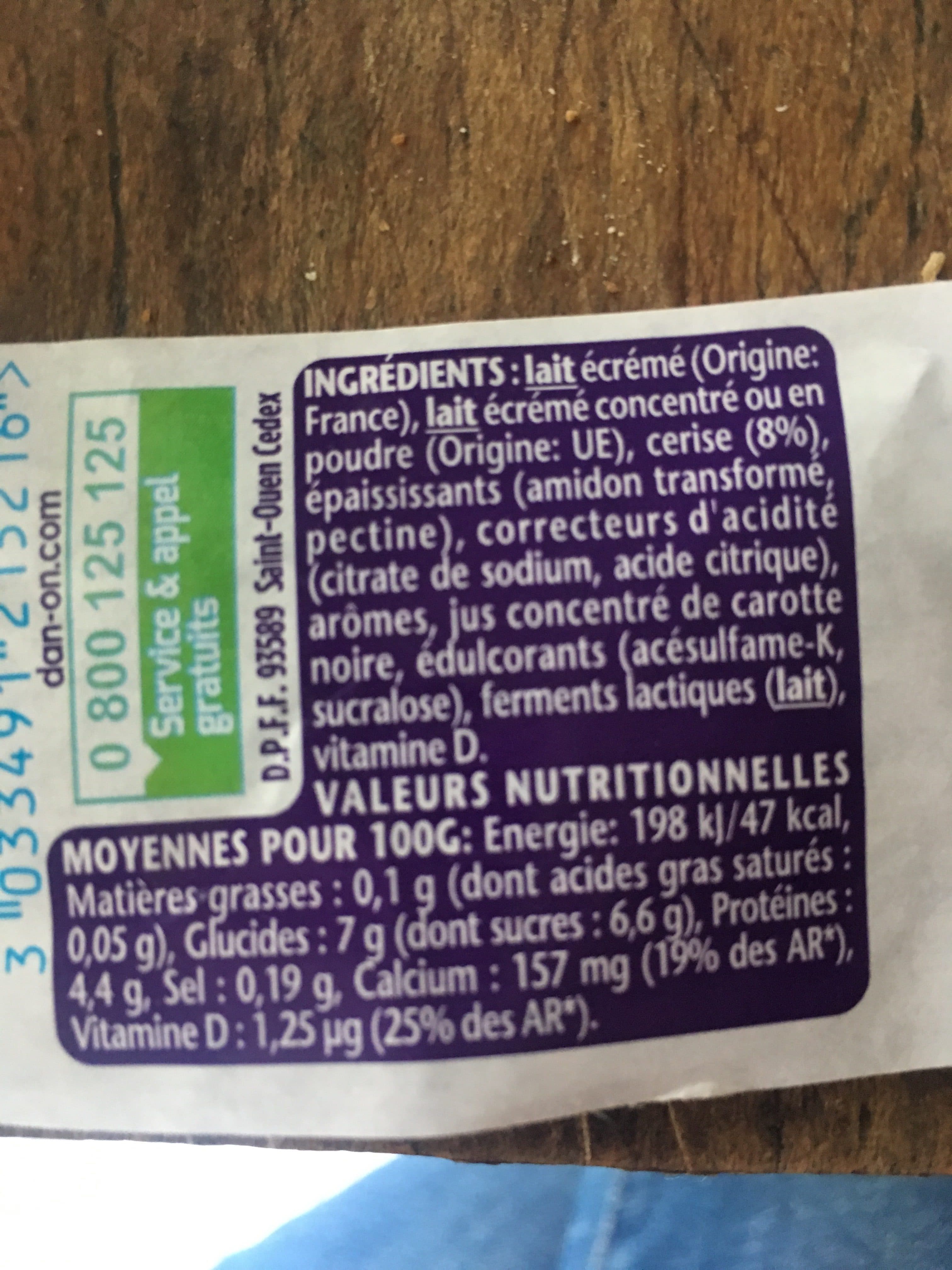 Danone Taillefine fruits 125x4 cerise packshot