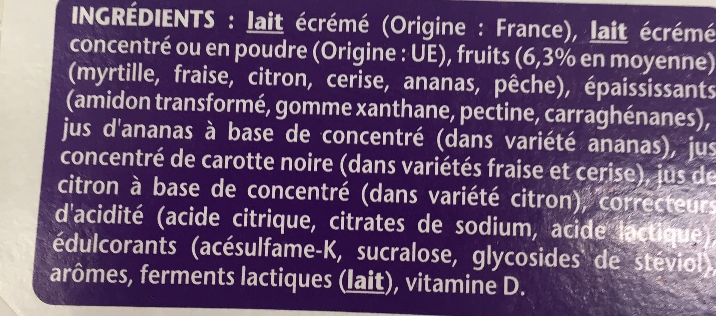 Danone Taillefine fruits 125 g x 16 panache packshot