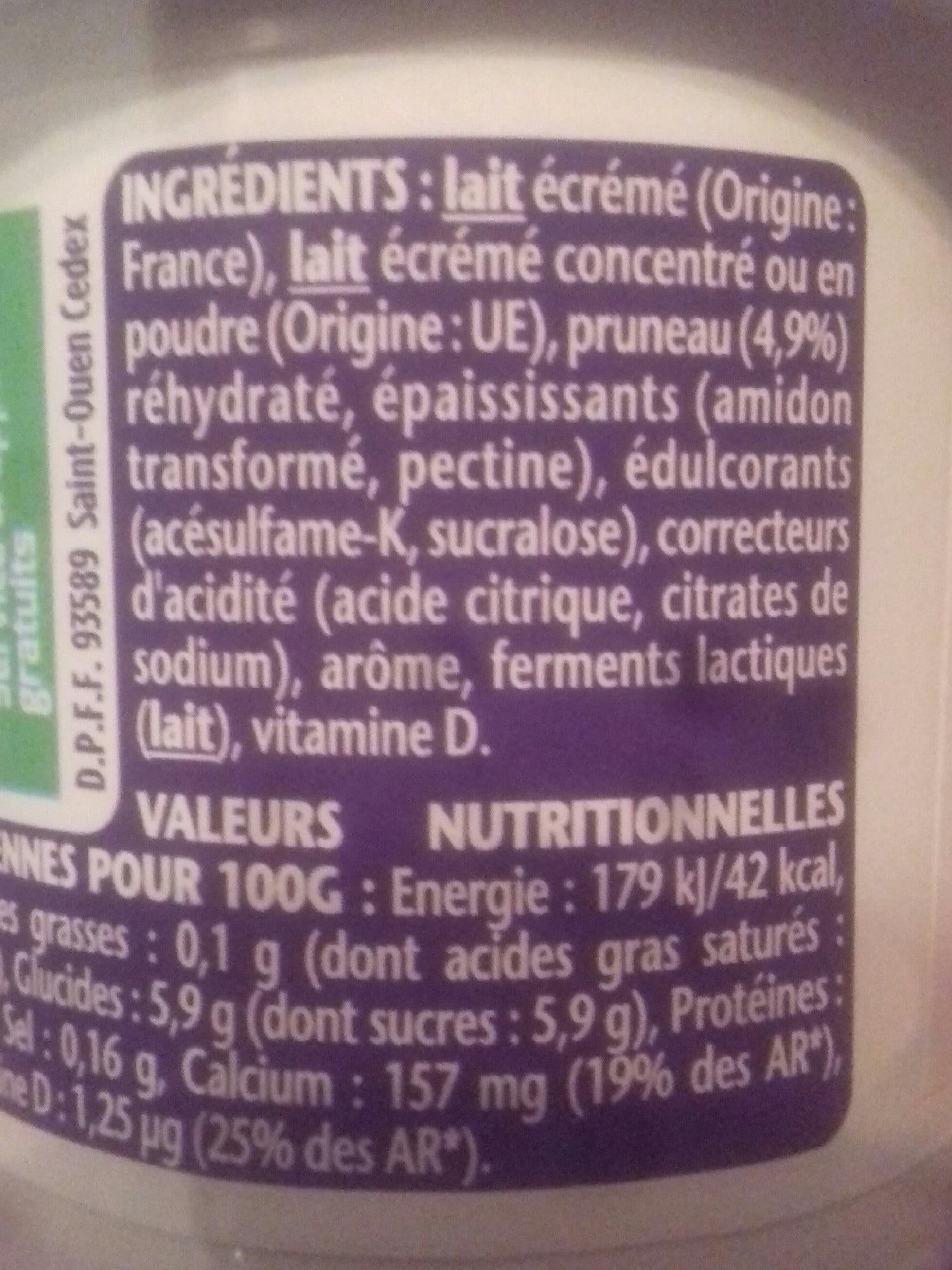Danone Taillefine fruits 125 g x 4 pruneau packshot