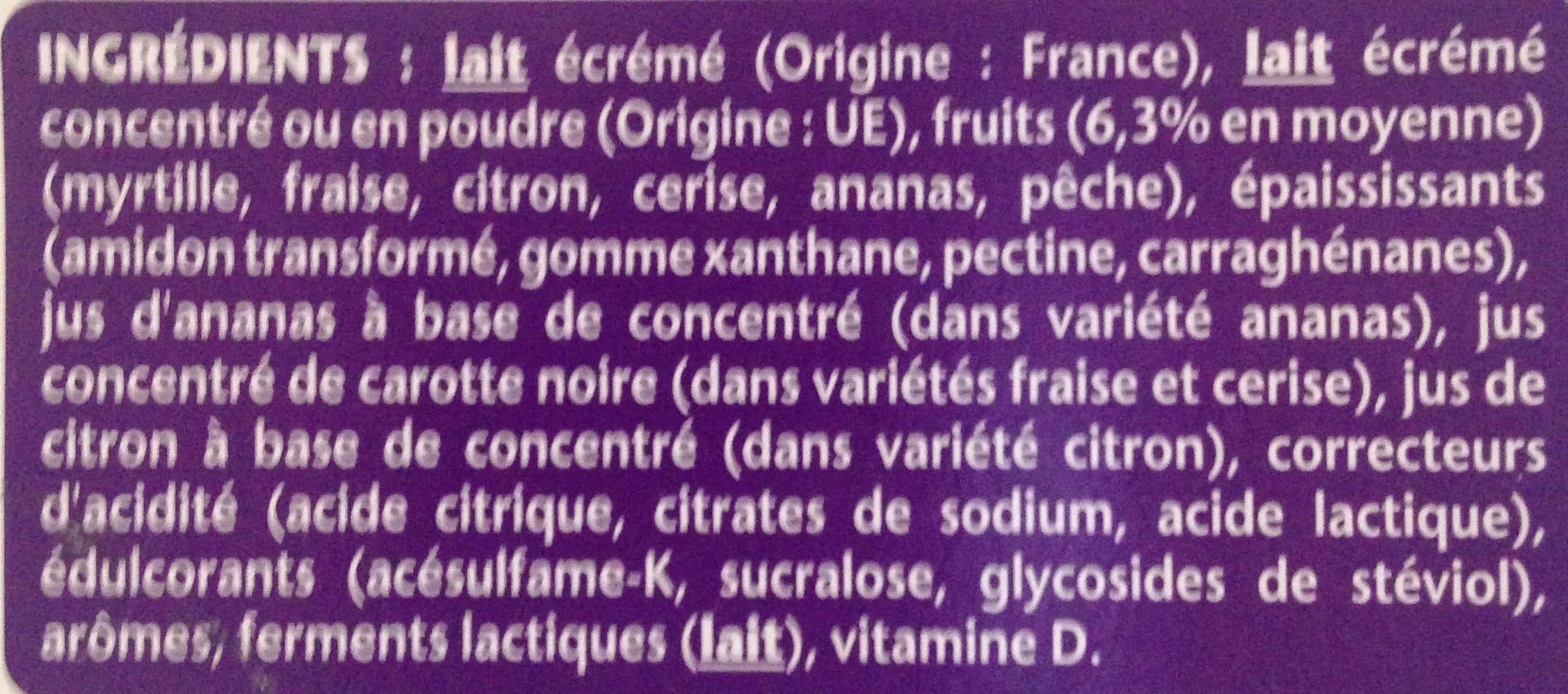 Danone Yaourts 0% Cerise Ananas Citron Fraise Myrtille Pêche (12 pots + 4 gratuits) packshot