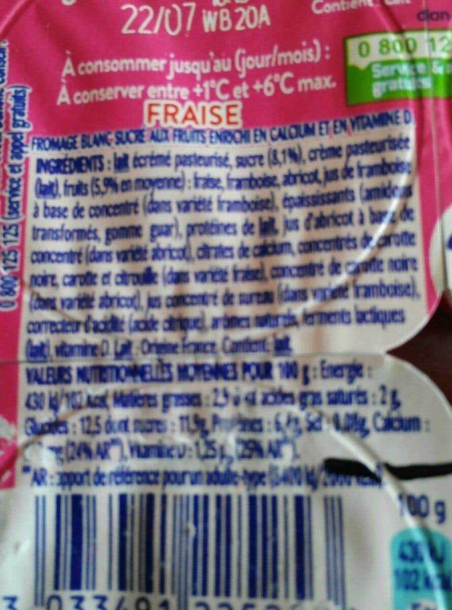 Danone Danoino aux fruits fraise framboise abricot 50 g x 6 packshot
