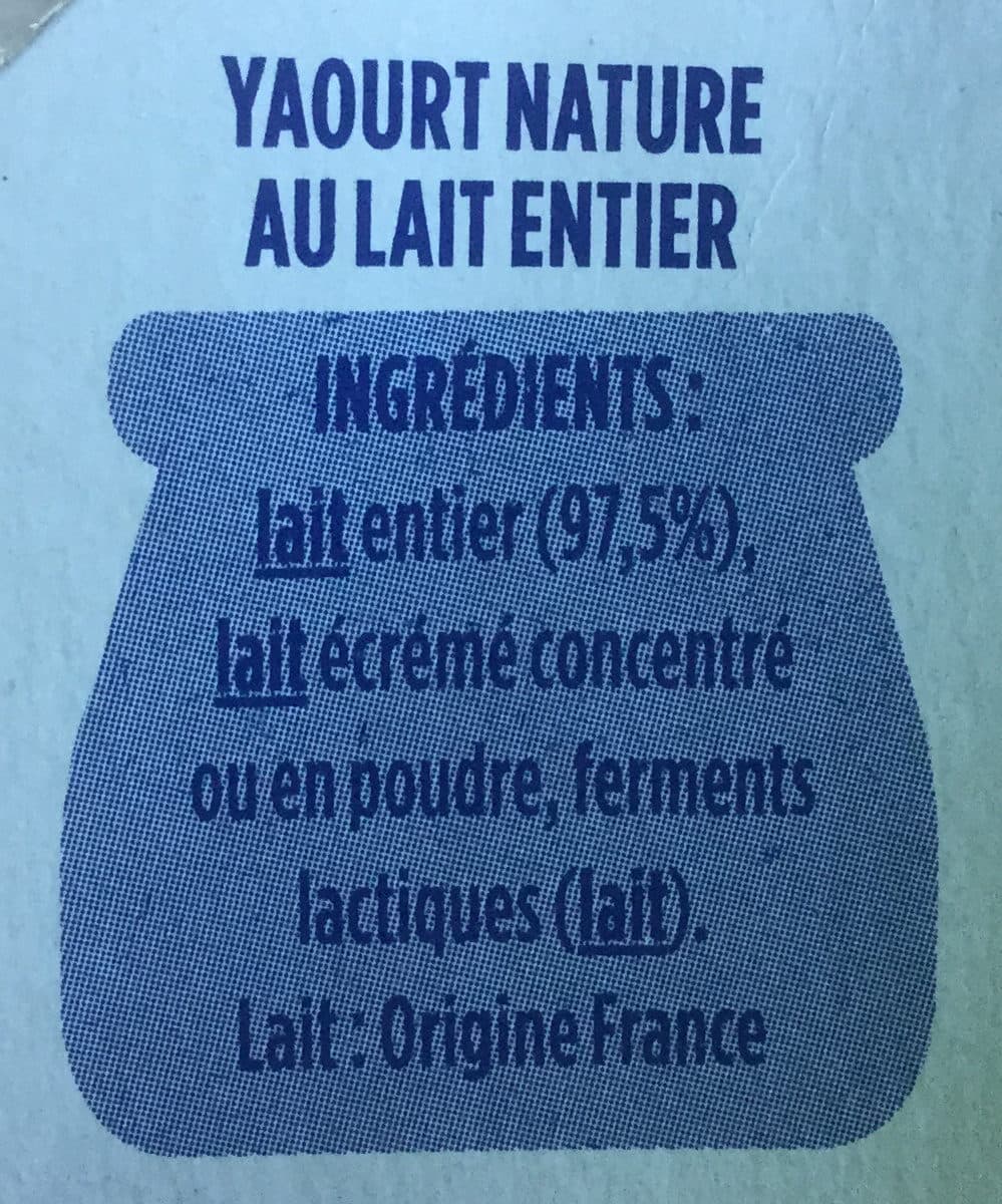 Danone Danone nature lait entier 125 g x 4 afh packshot