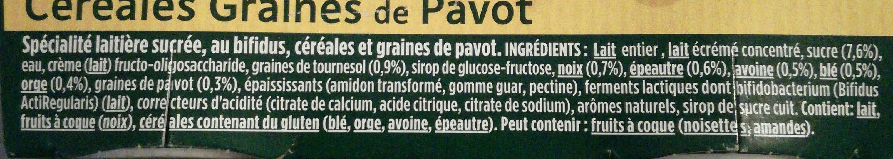 Activia Activia bifidus cereales graines de pavot 120 g x 4 packshot