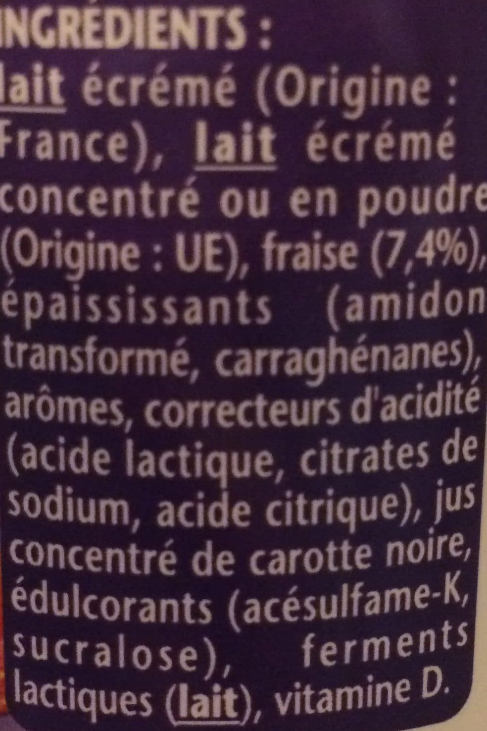 Danone Taillefine aux fraises 0% packshot