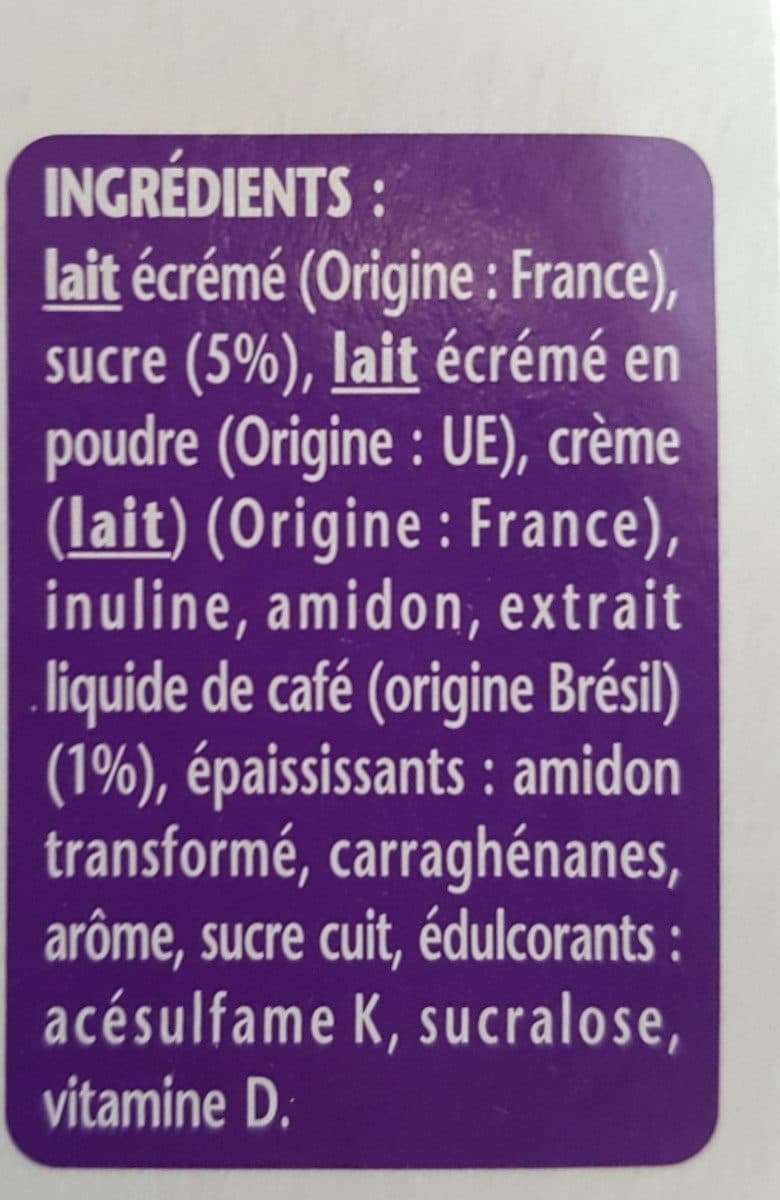 Danone Spécialité laitière au café TAILLEFINE plaisirs packshot