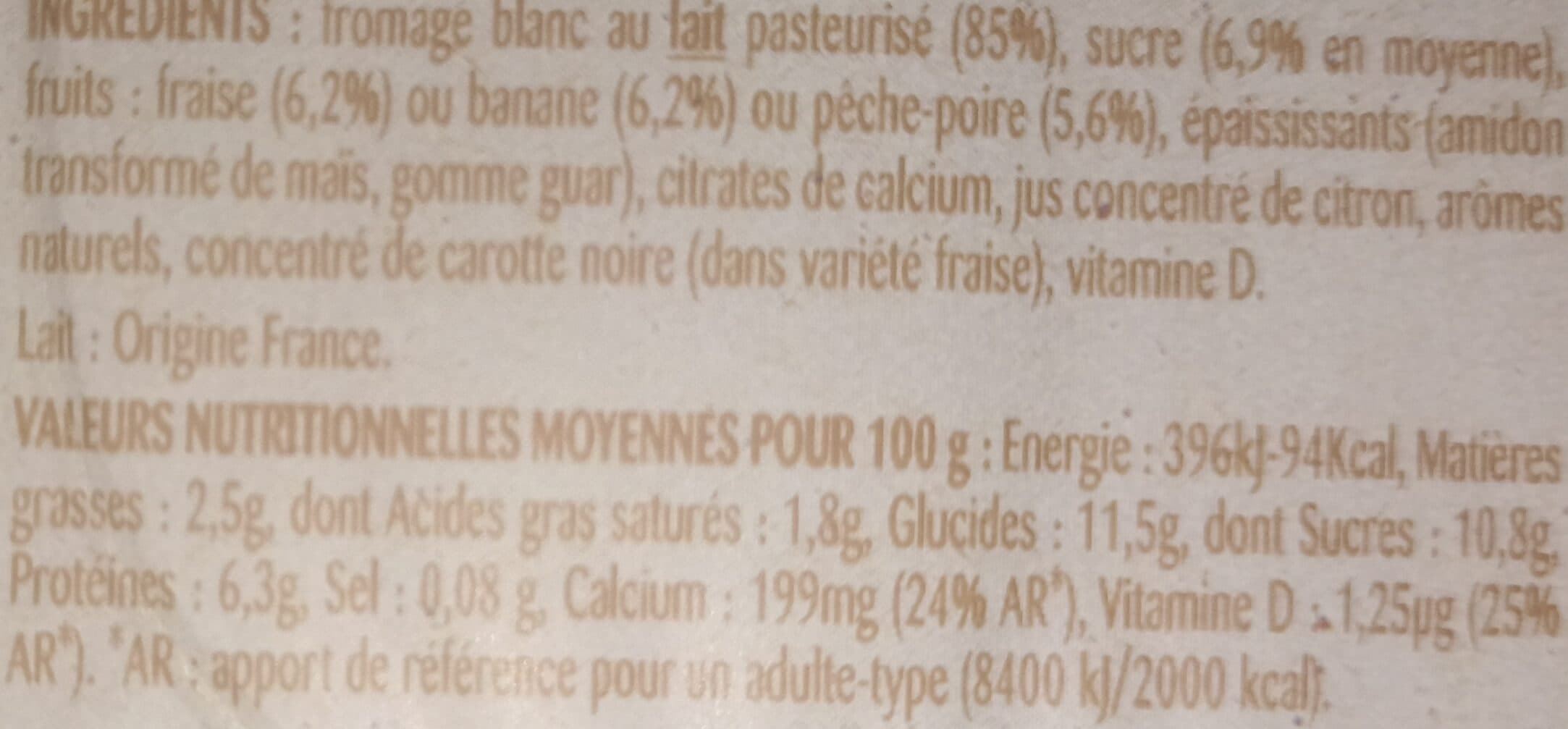 Danone Danonino fruits fraise peche poire banane 100 g x 6 packshot