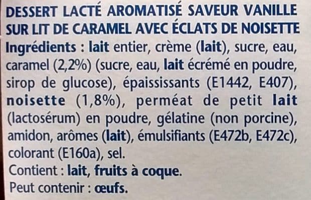Danette Liégeois Vanille sur Lit Croquant Caramel Noisettes packshot