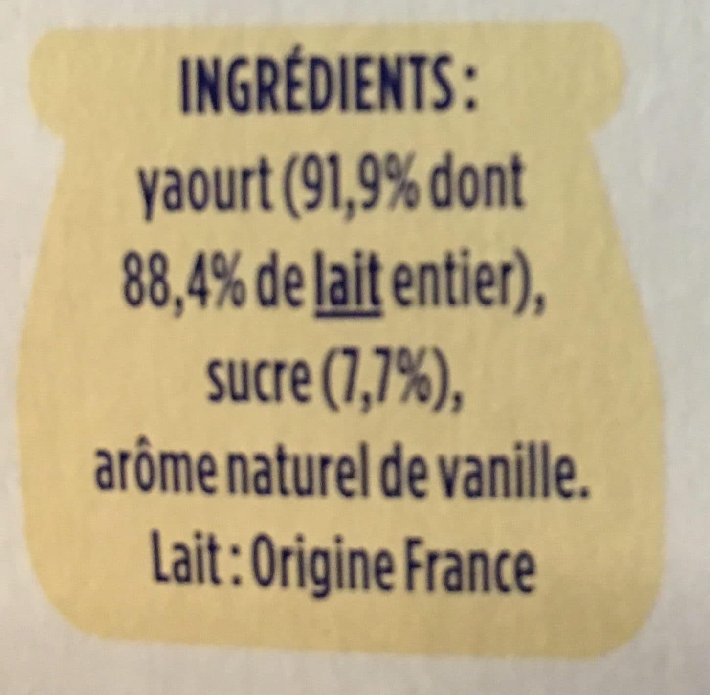 Danone Danone lait entier arome vanille 125 g x 8 packshot