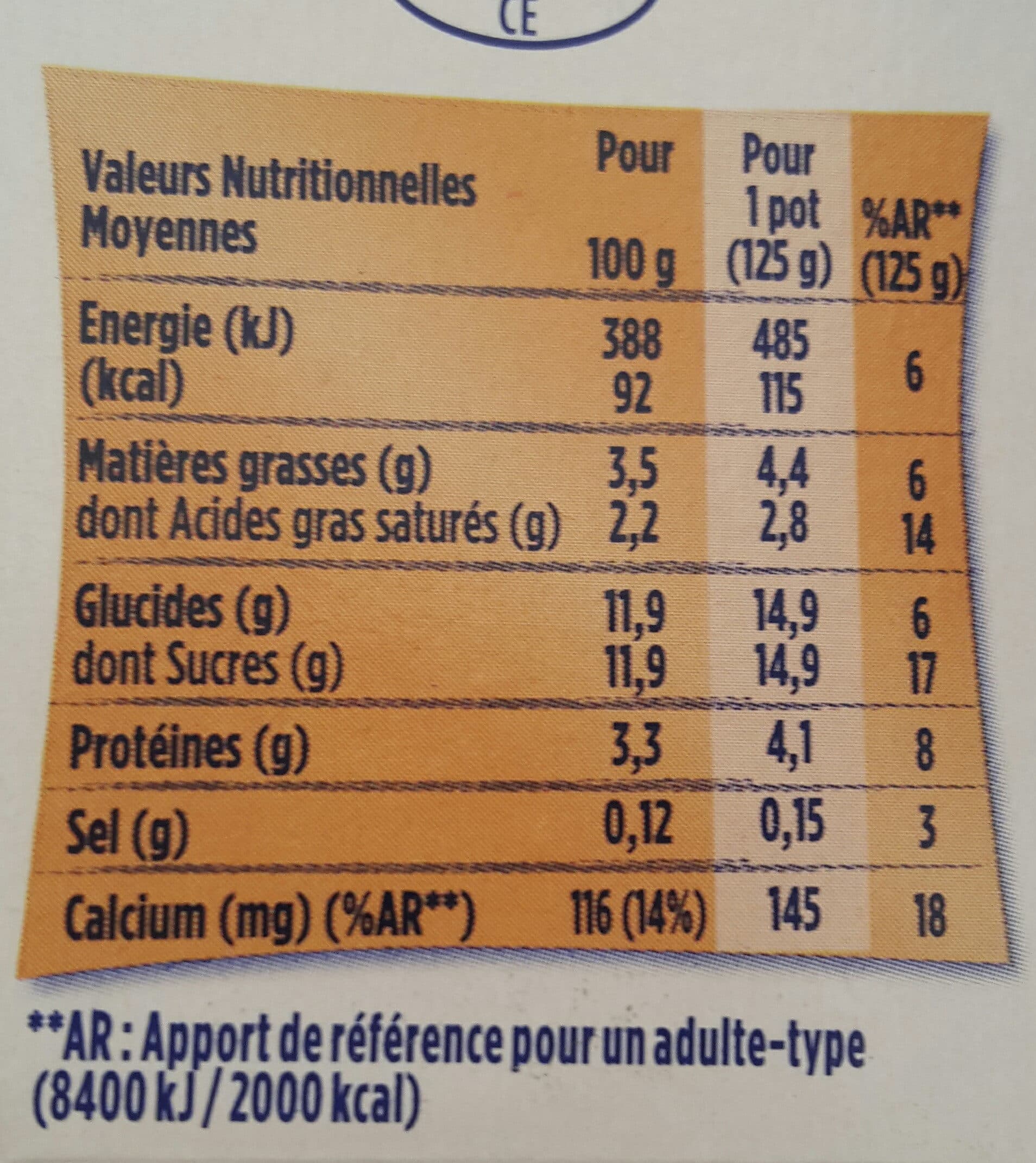Danone Yaourts lait entier arôme miel packshot