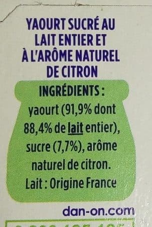 Danone Danone lait entier arome ctron 125 g x 4 packshot