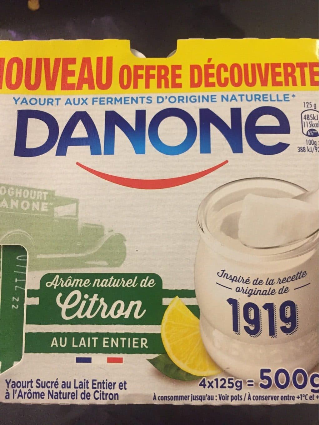 Danone Arome naturel de citron packshot