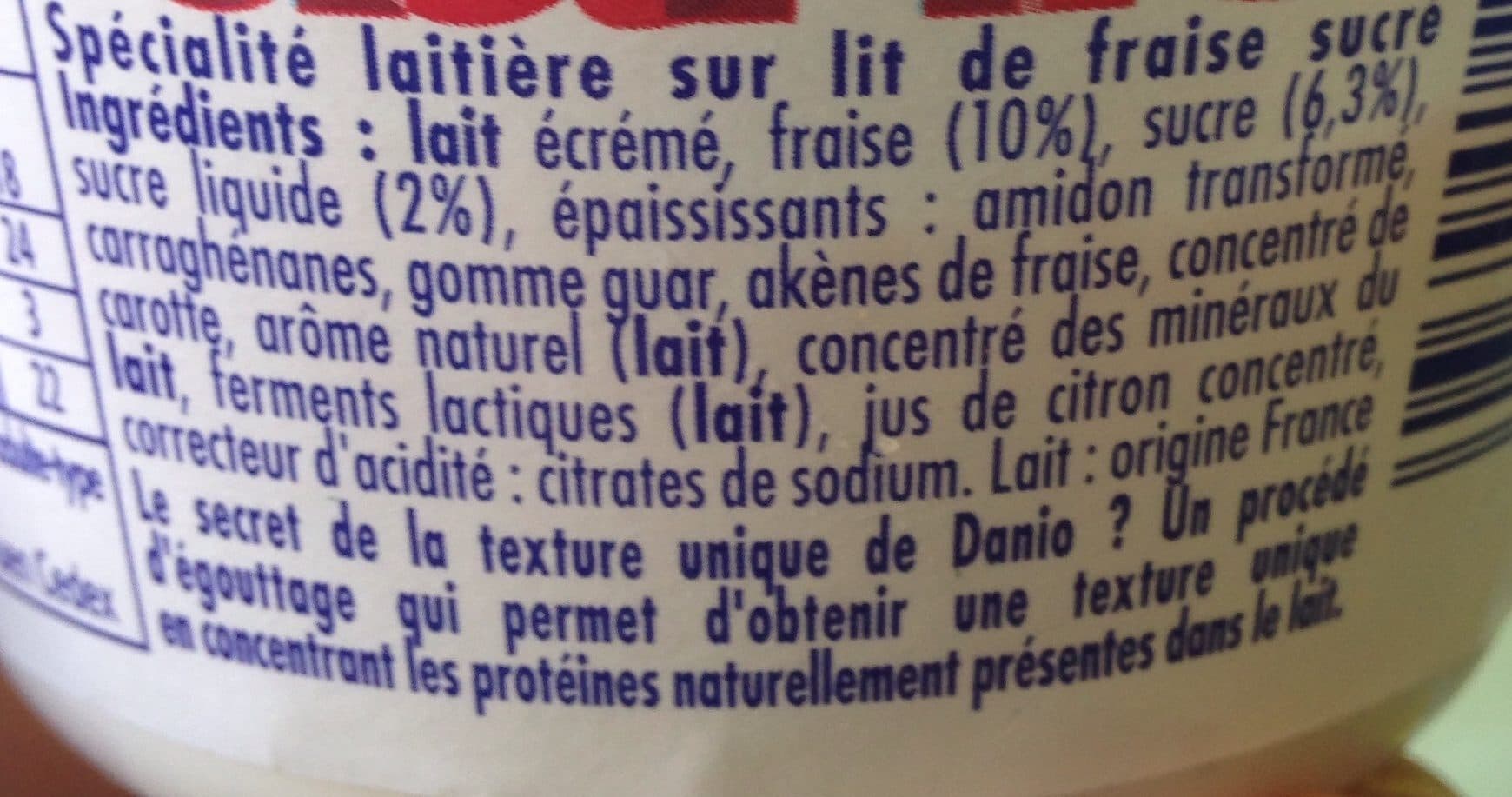 Danio Danio 0% fraise 150x1 packshot