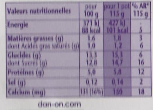 Danone Taillefine Lit de Fruits - Lit d'agrumes packshot