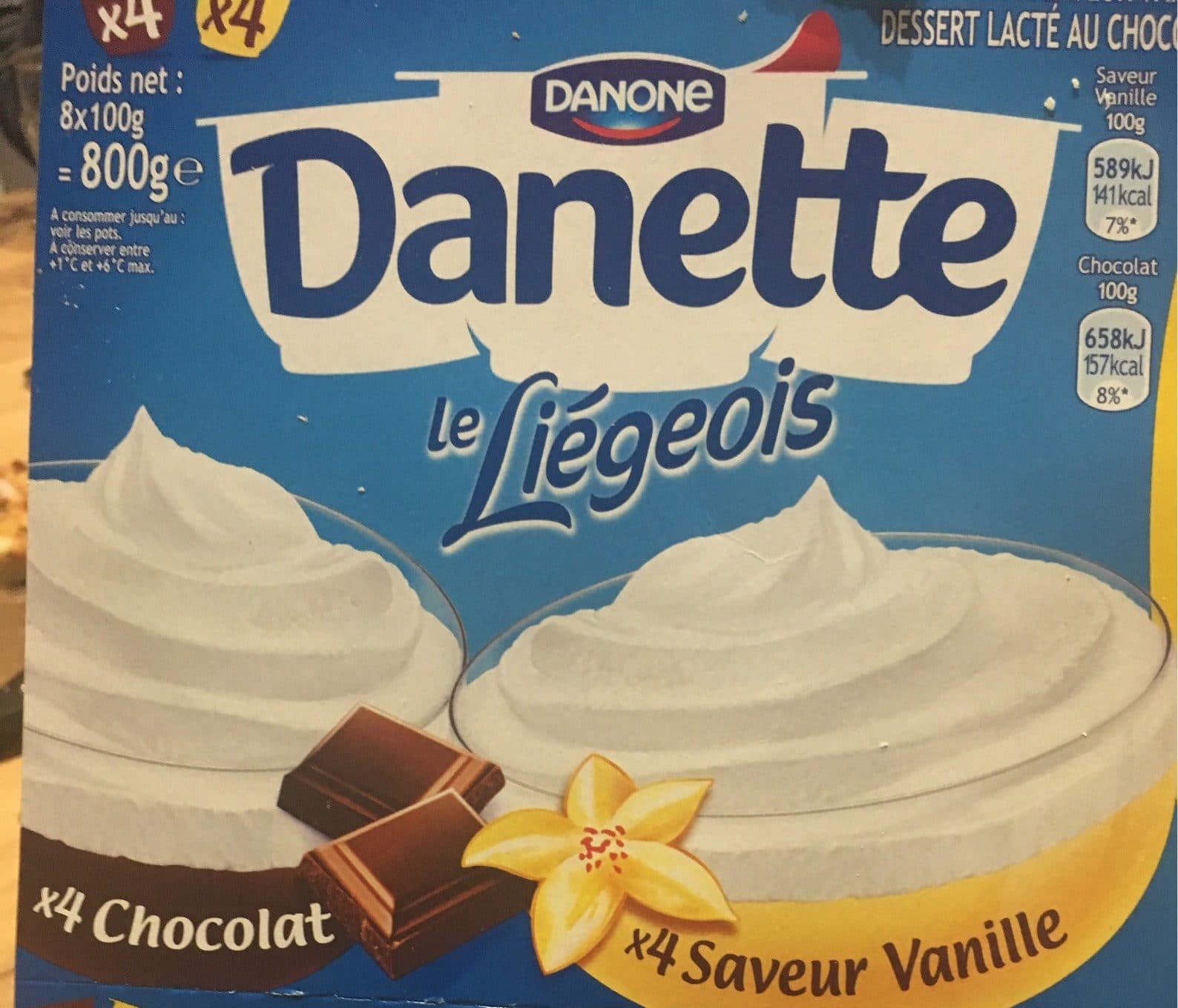 Danette Le liegeois vanille chocolat packshot