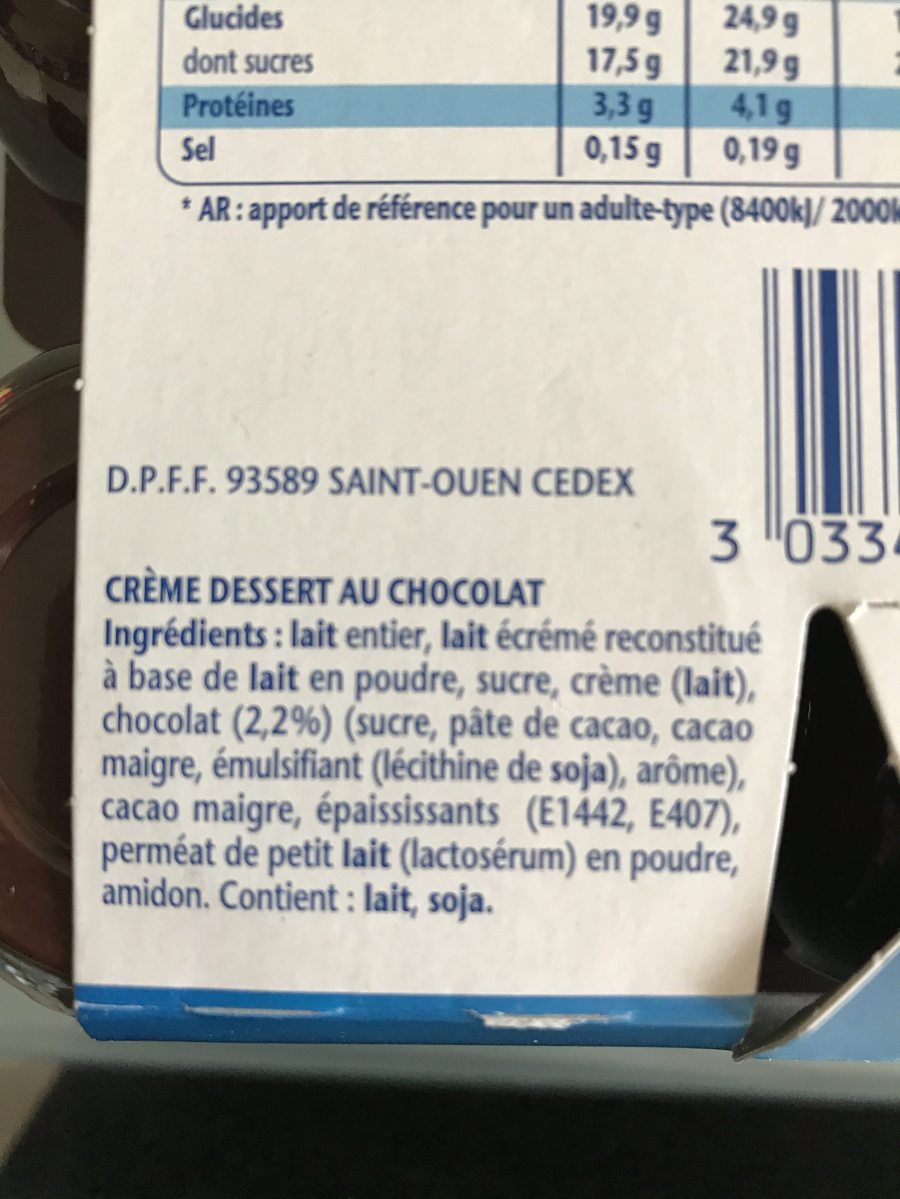 Danone Danette chocolat packshot