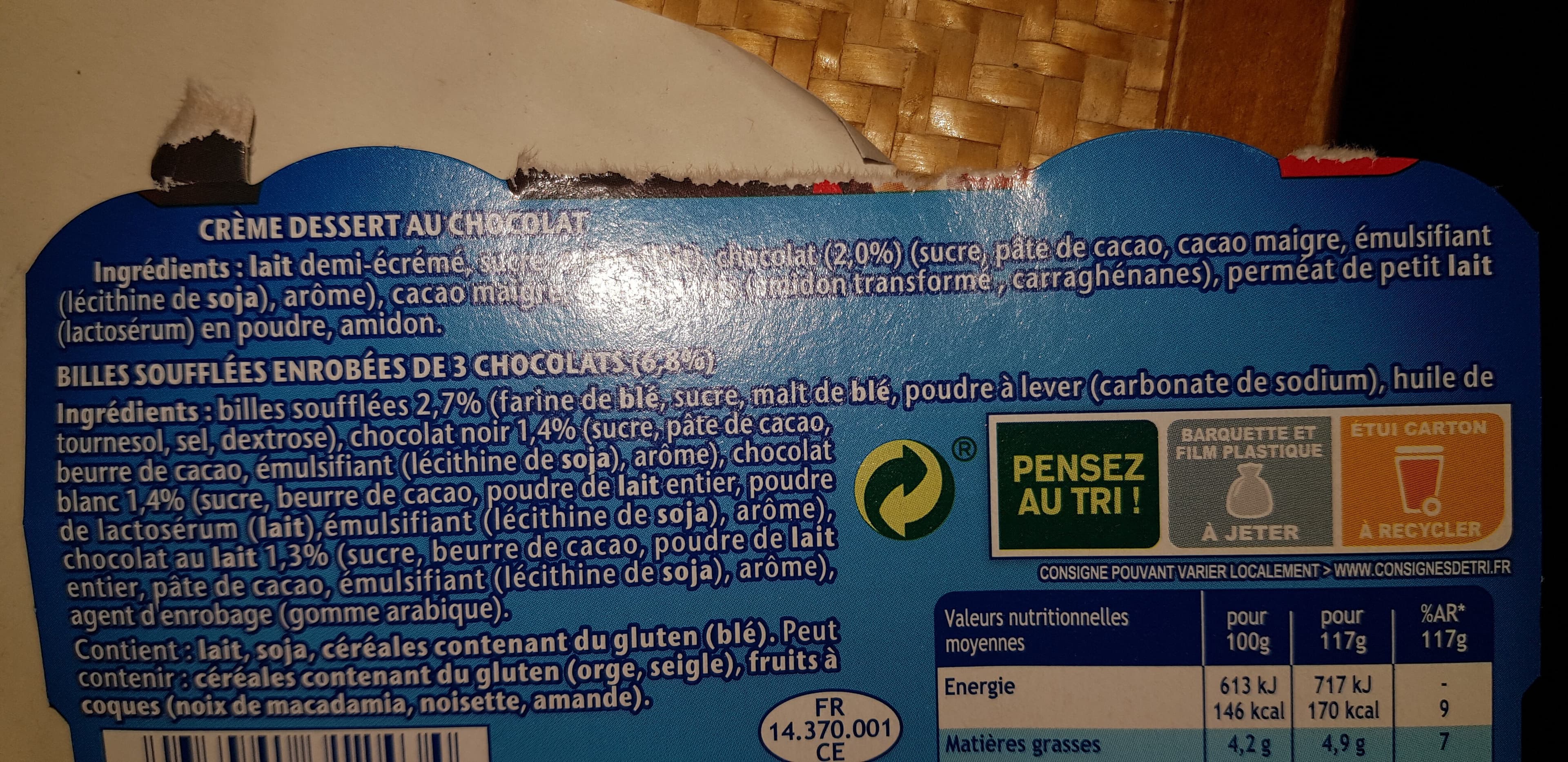 Danette Danette billes 3 chocos packshot