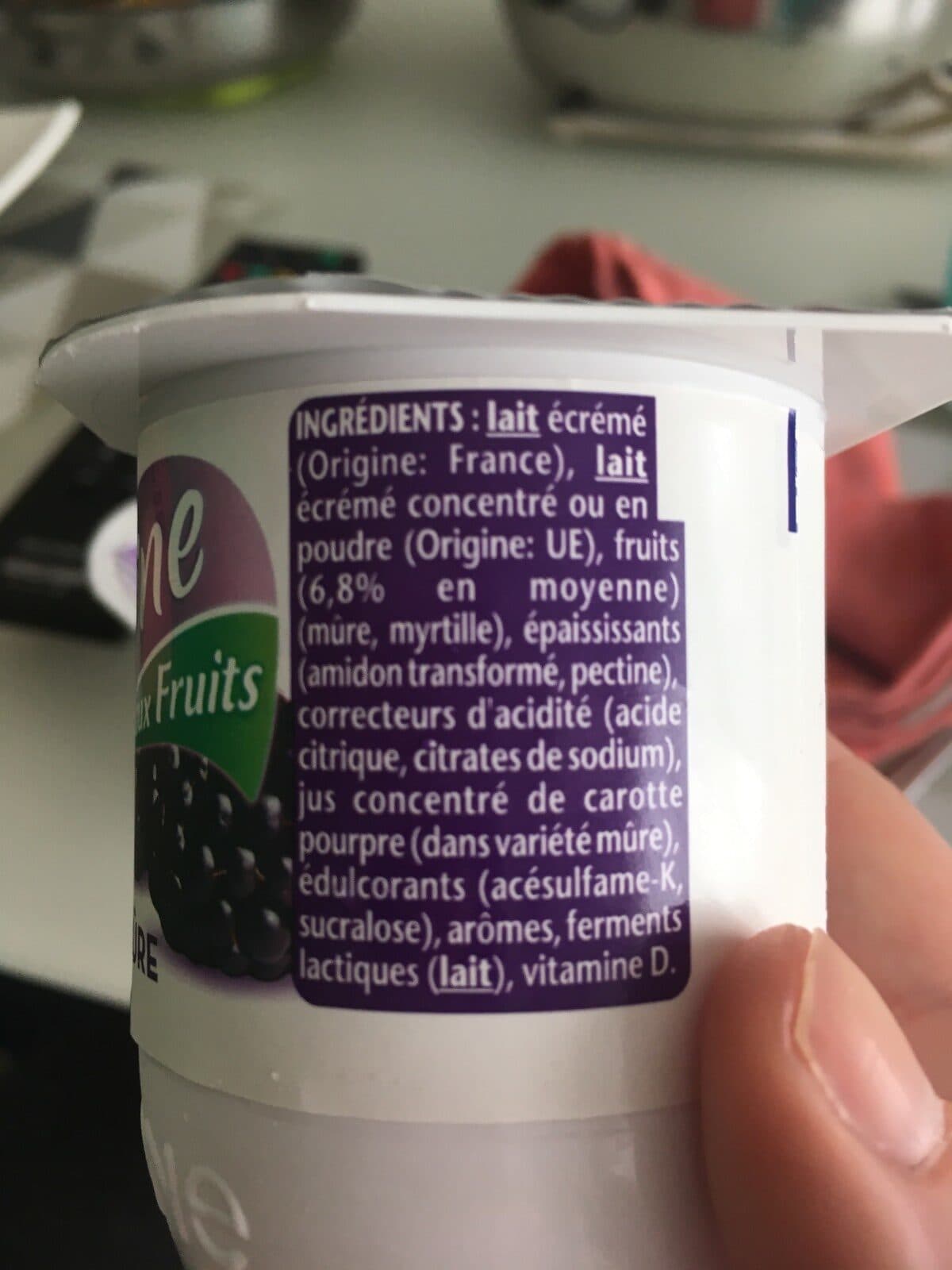 Danone Taillefine Mûre/Myrtille 0% packshot