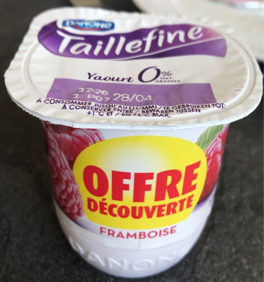 Danone Taillefine framboise aux fruits packshot