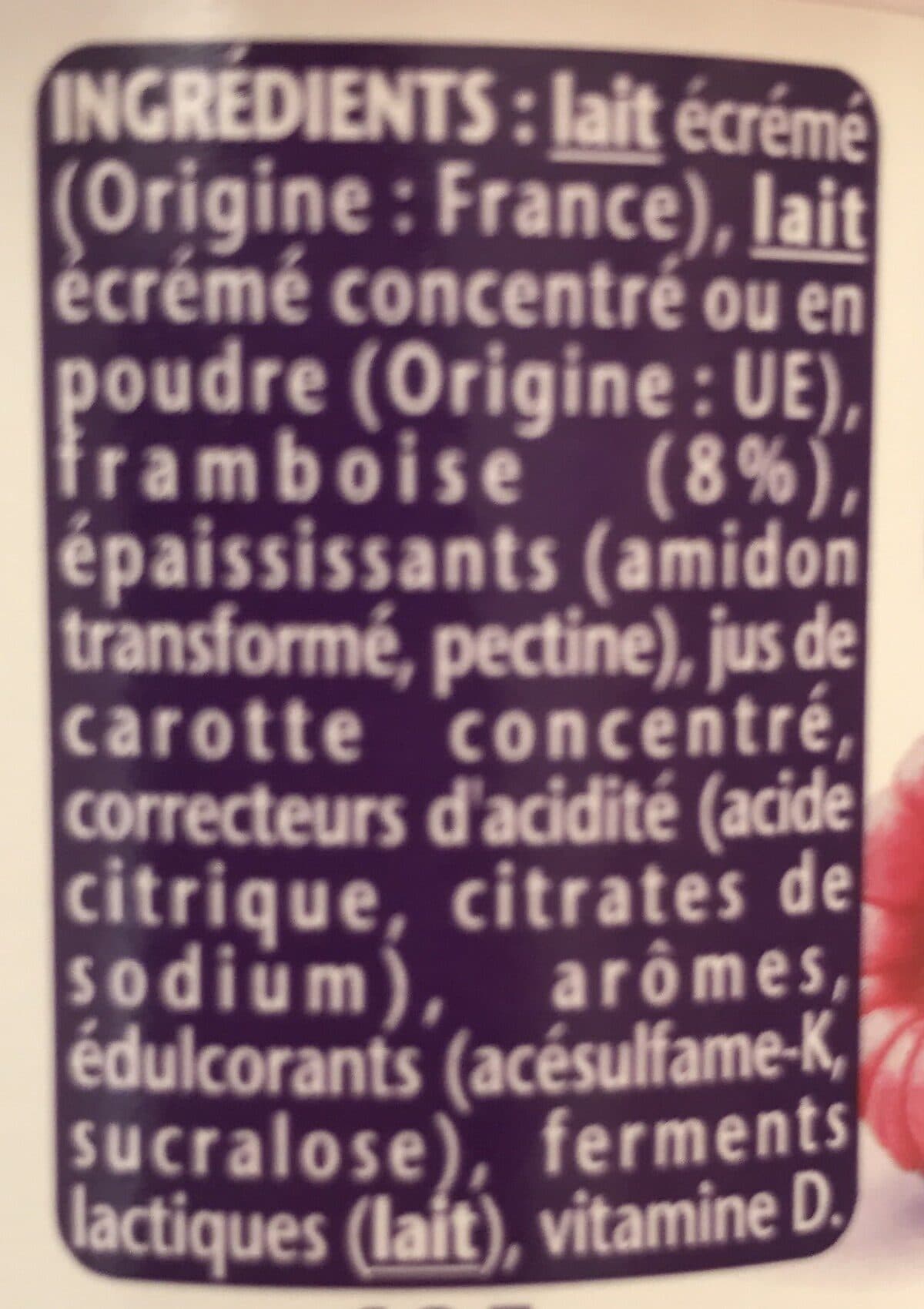 Danone Taillefine framboise aux fruits packshot