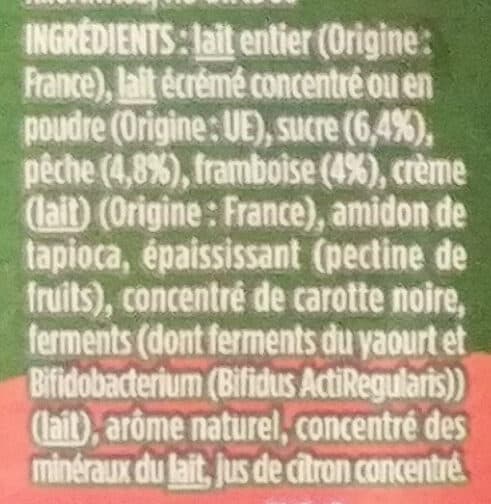 Activia Activia au bifidus pêche framboise packshot