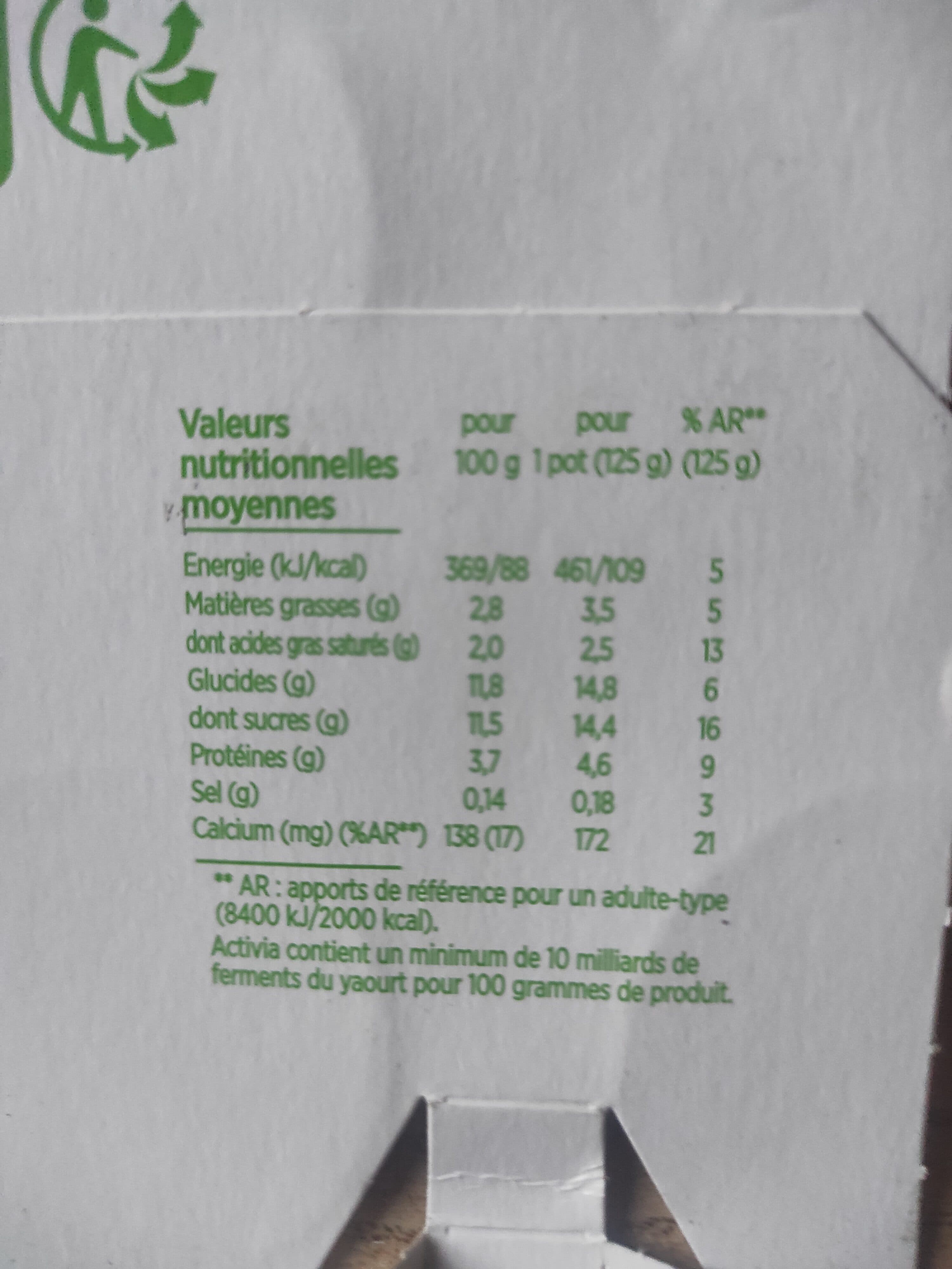 Activia Activia bifidus fruits panache 125 g x 16 (abricot mangue rhubarbe fraise cerise figue) packshot