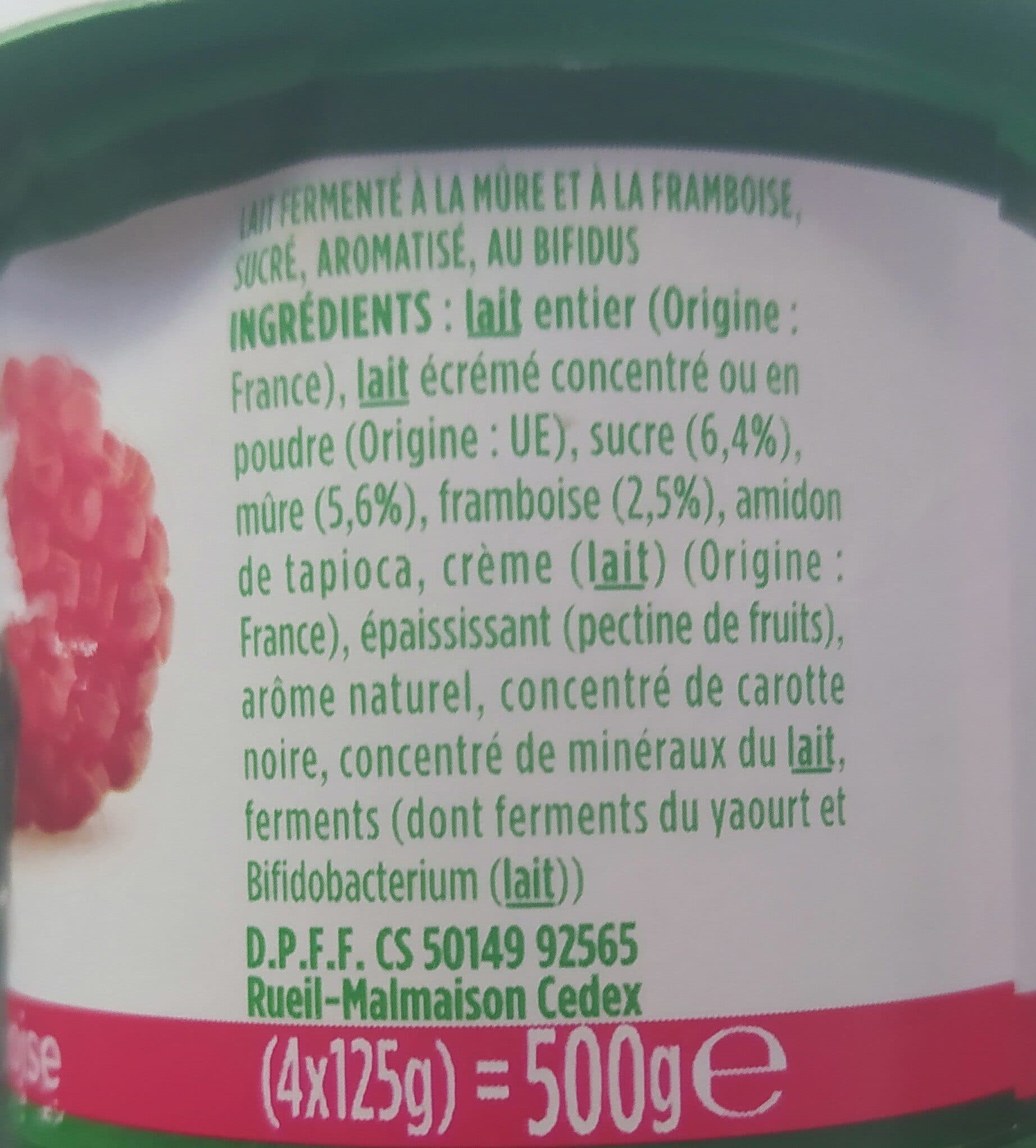Activia Activia fruits 125 g x 4 mure/framboise packshot