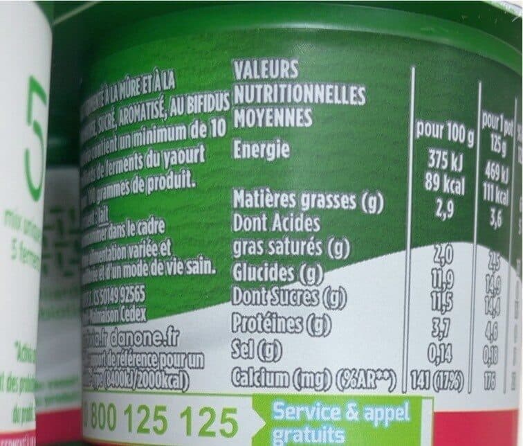 Activia Activia fruits 125 g x 4 mure/framboise packshot