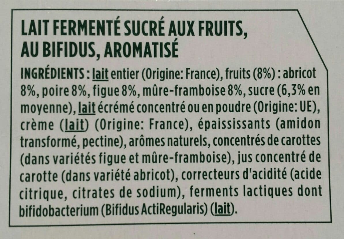 Activia Activia fruits 125 g x 8 abricot - poire - figue - cerise packshot